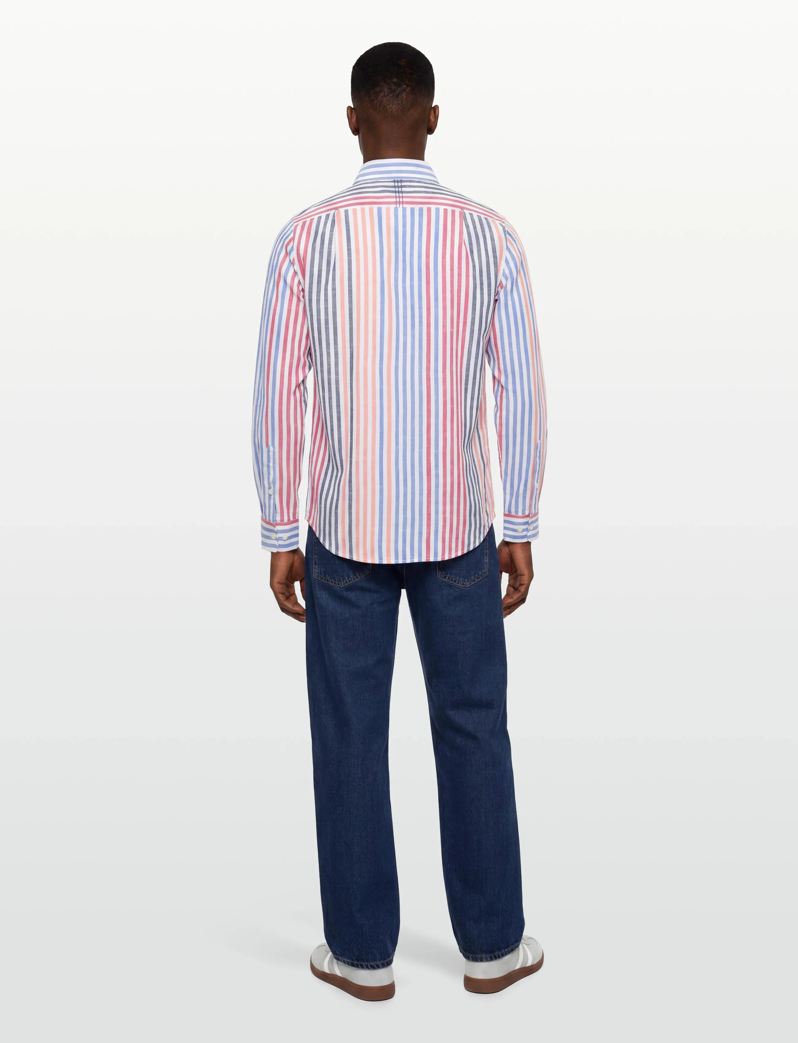 Signal - BOONE MULTI STRIPE - vabaajasärgid - faded coral - 4
