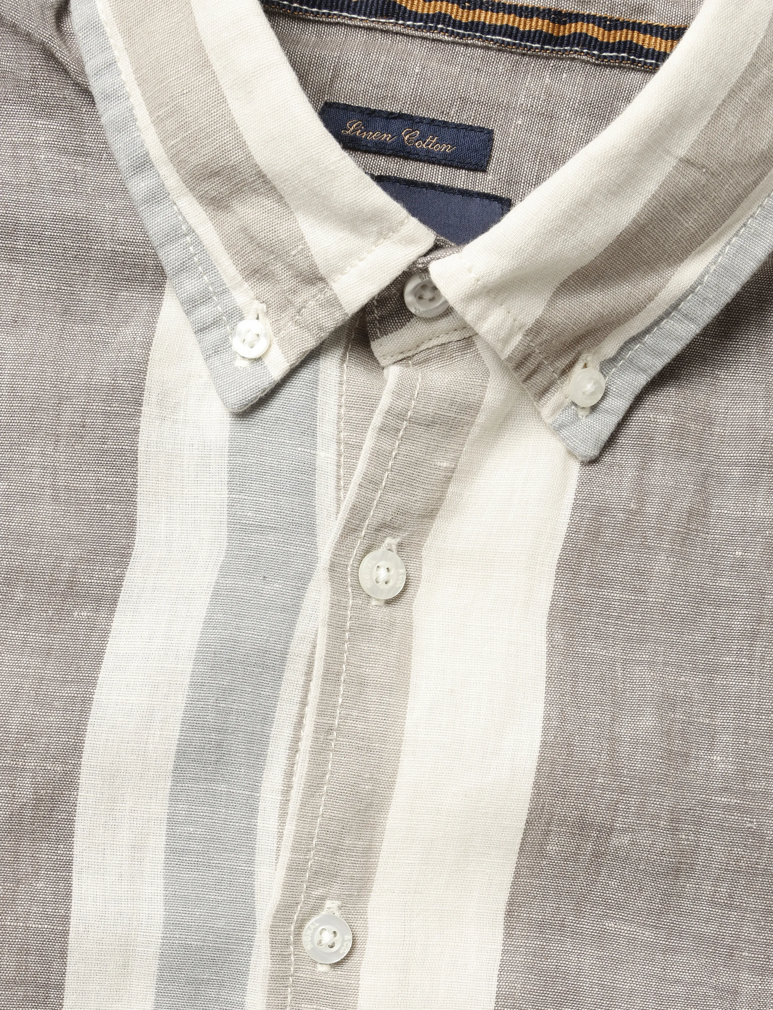 Signal - GINOSI LINEN WIDE STRIPE - men - blue mirage - 5