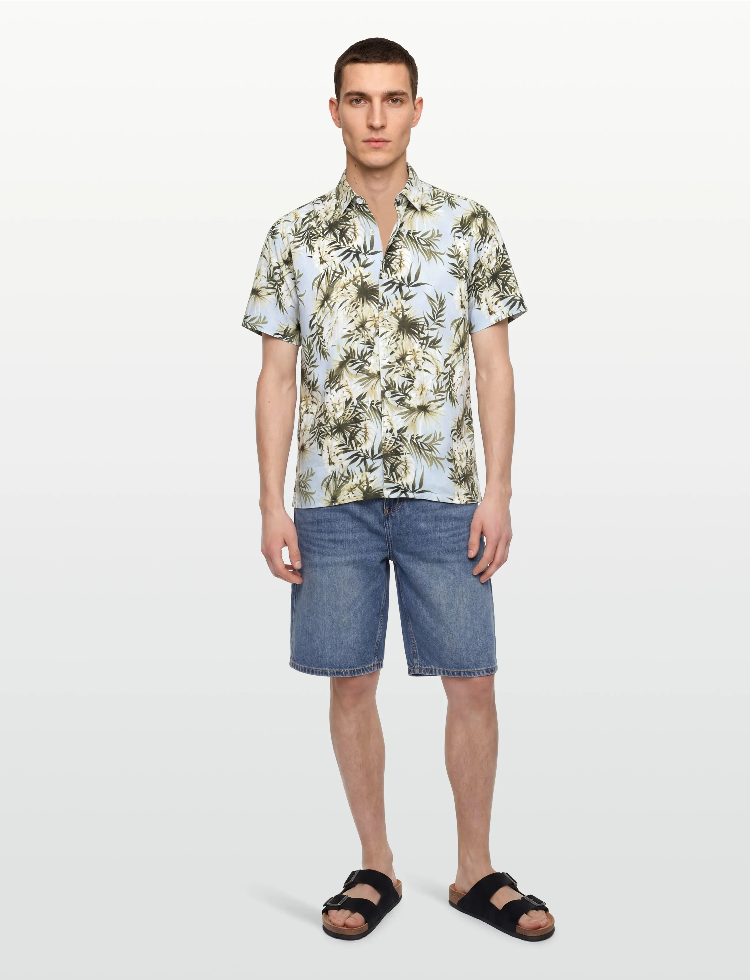 Signal - BENTONSI LINEN PRINT - casual skjorter - air blue - 0
