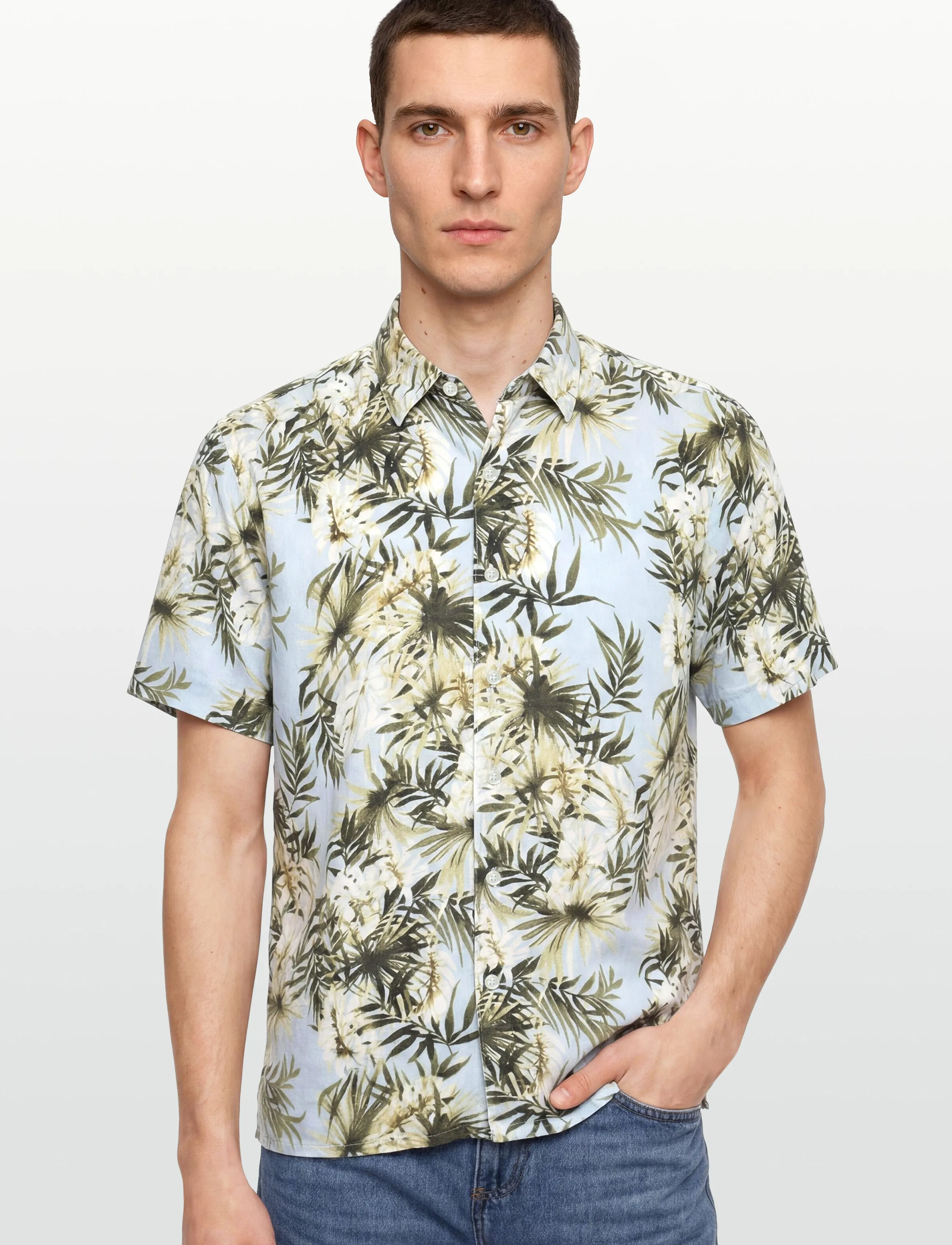 Signal - BENTONSI LINEN PRINT - casual skjorter - air blue - 3