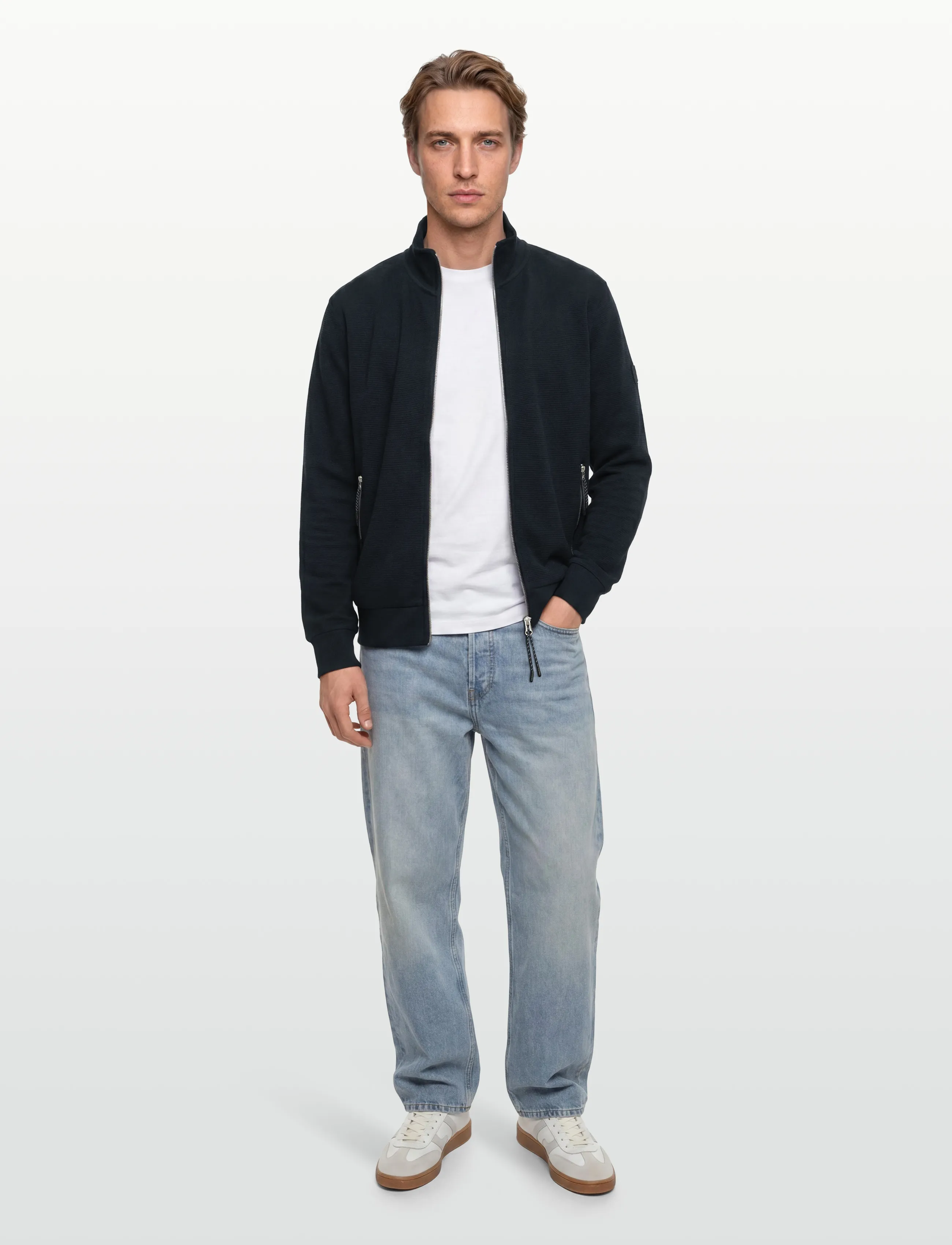 Signal - KRISTOFFSI STRUCTURE CARDIGAN - rullekraver - deep marine - 0
