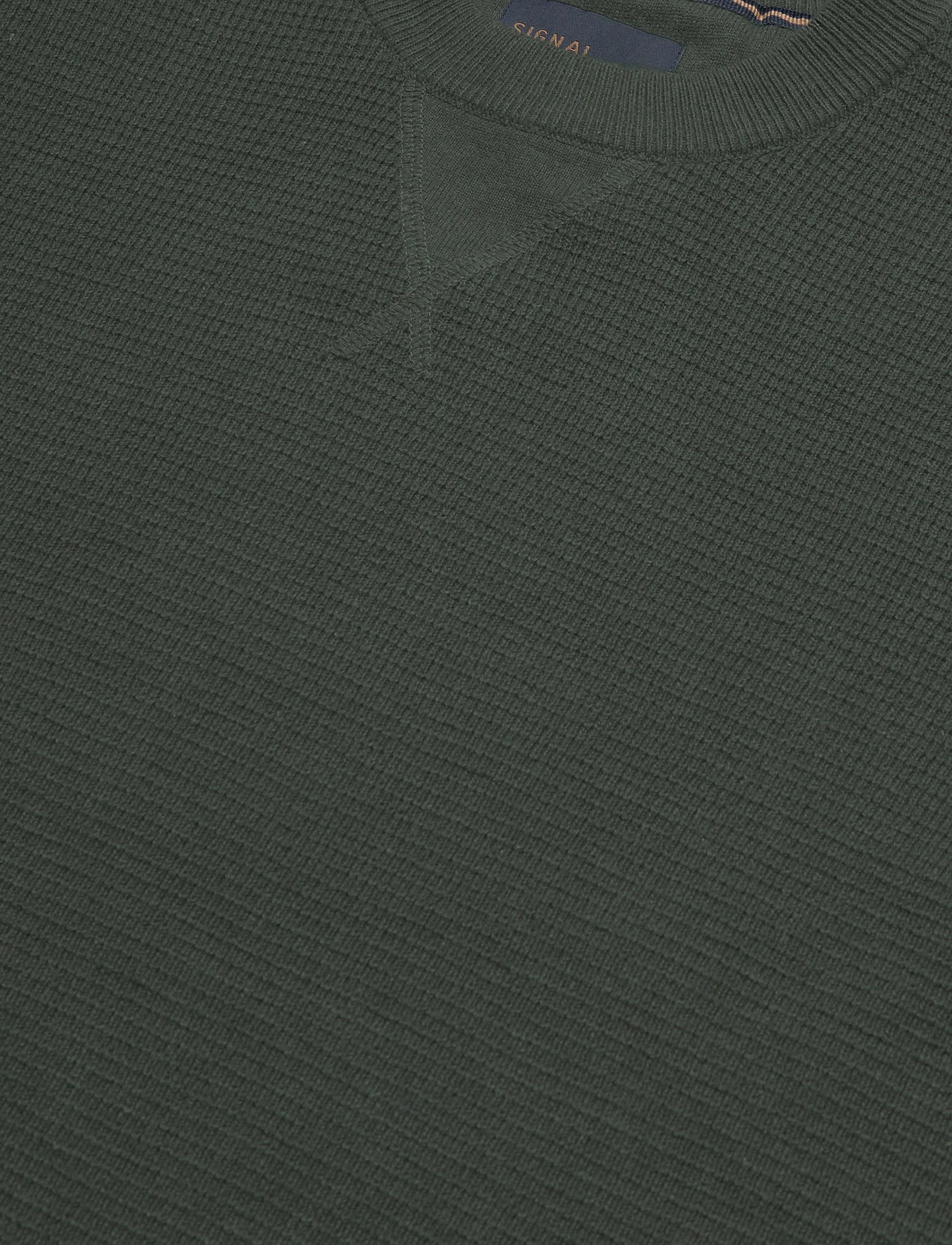 SIGNAL - 12488 ColtonSi V-Stitch Structure + - rundhalsad - evergreen - 2