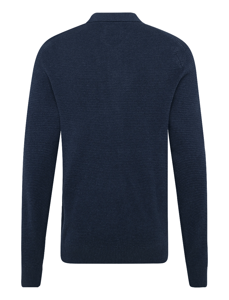 SIGNAL - 12553 CosmusSi Structure Polo - långärmade stickade pikétröjor - blue dipper - 1