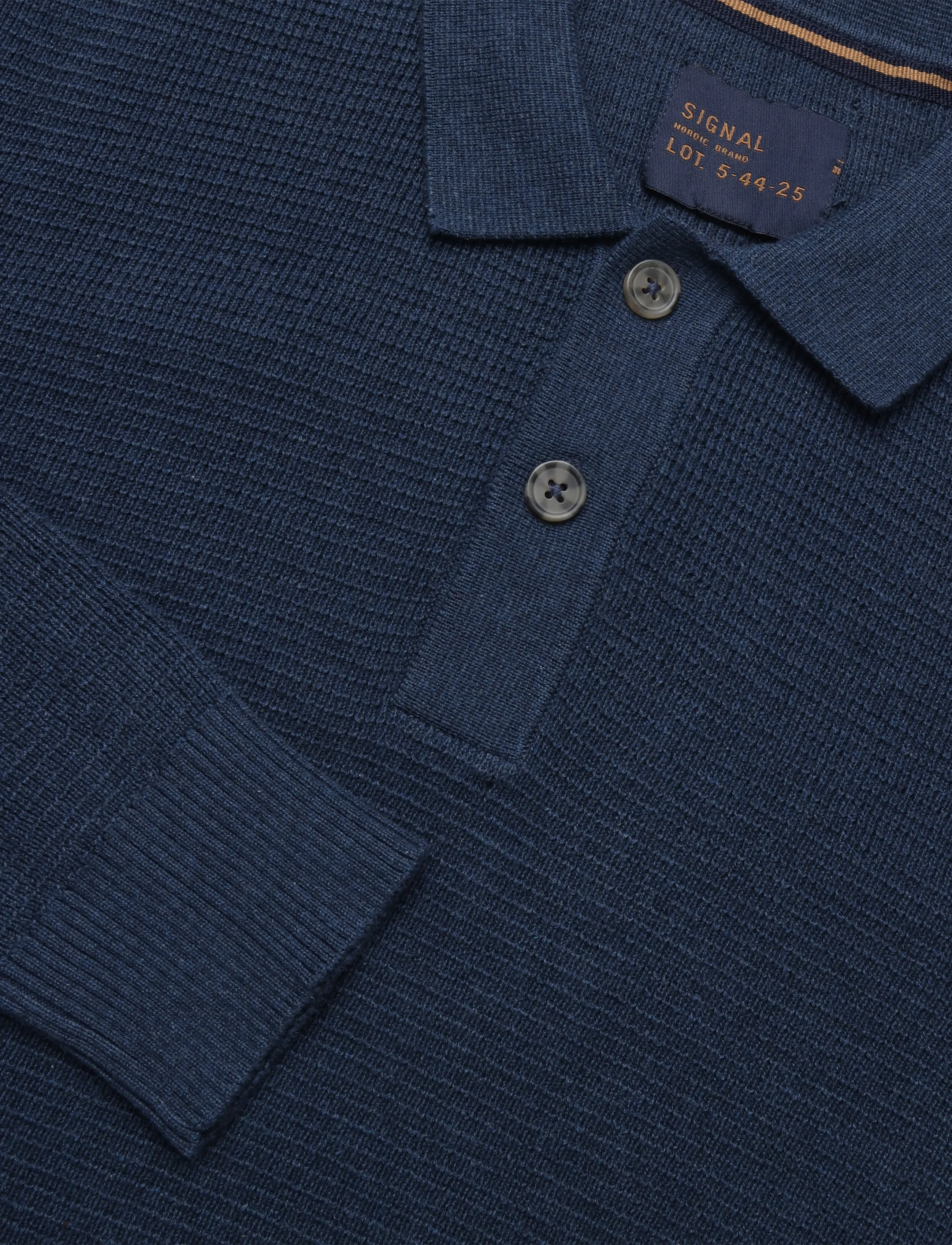 SIGNAL - 12553 CosmusSi Structure Polo - långärmade stickade pikétröjor - blue dipper - 2