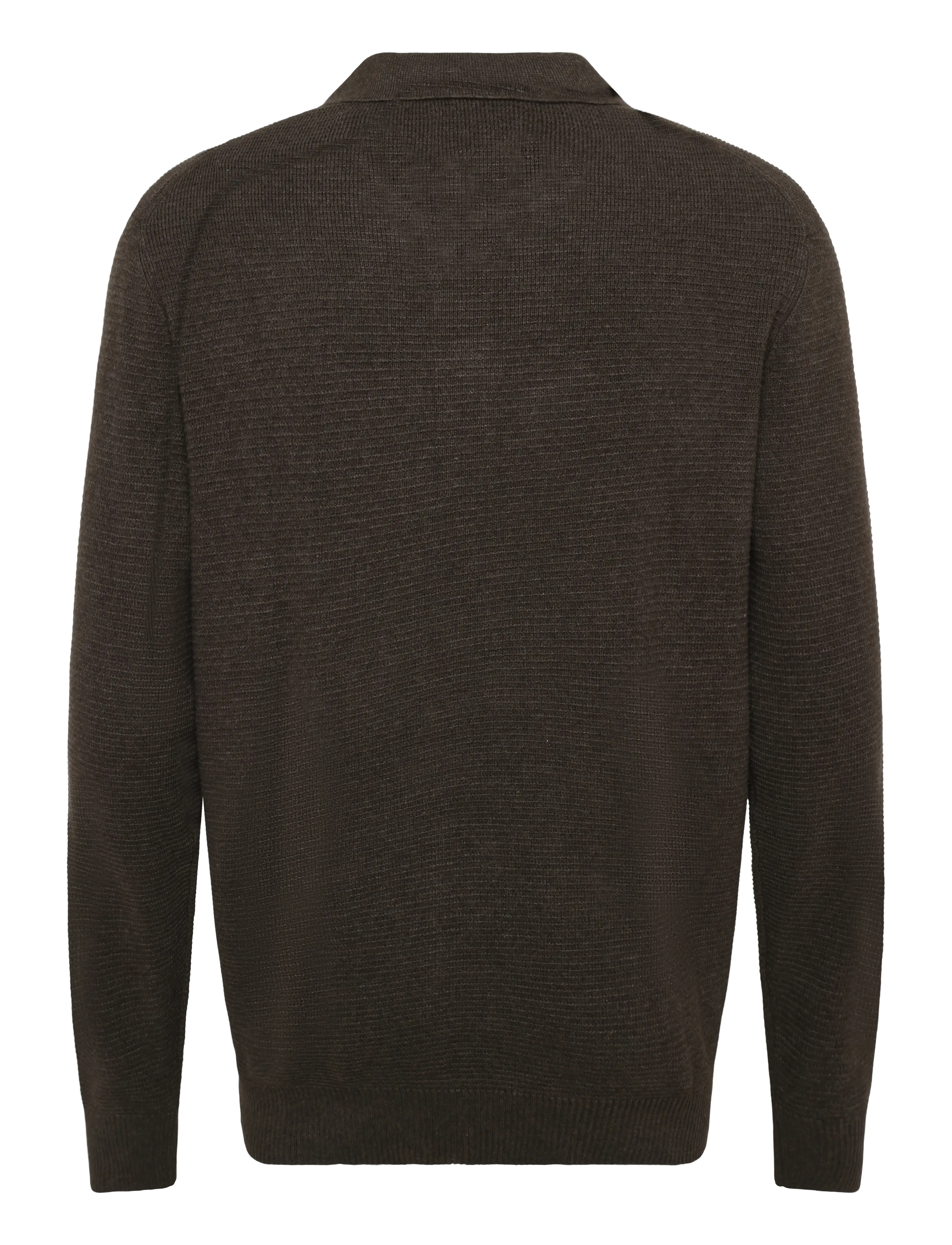 SIGNAL - 12553 CosmusSi Structure Polo - langärmelige strick-polohemden - brown coffee - 1