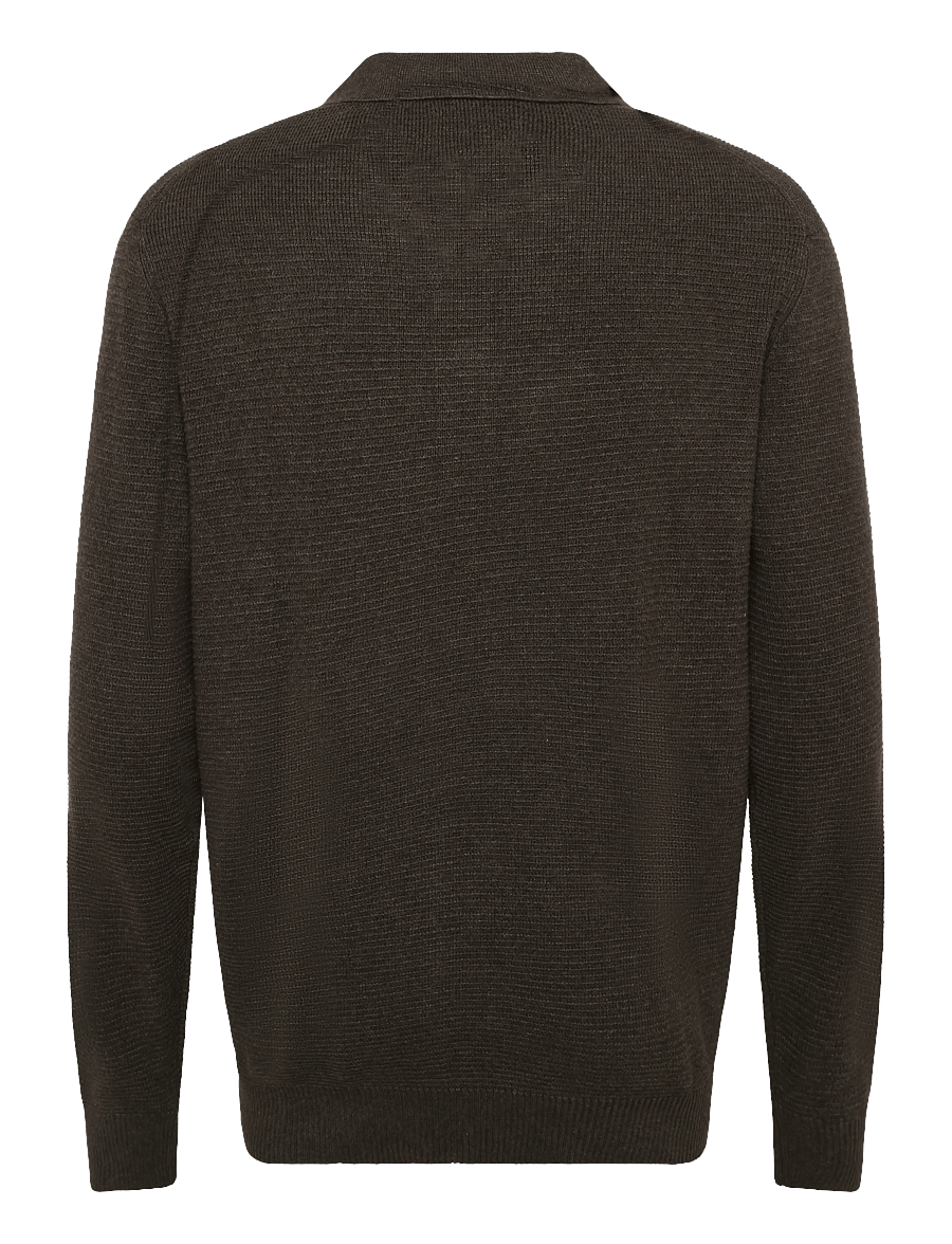 SIGNAL - 12553 CosmusSi Structure Polo - langärmelige strick-polohemden - brown coffee - 1