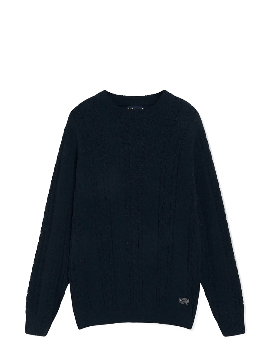 SIGNAL - 12555 UnionSi Cable Knit - rundhals - deep marine - 0