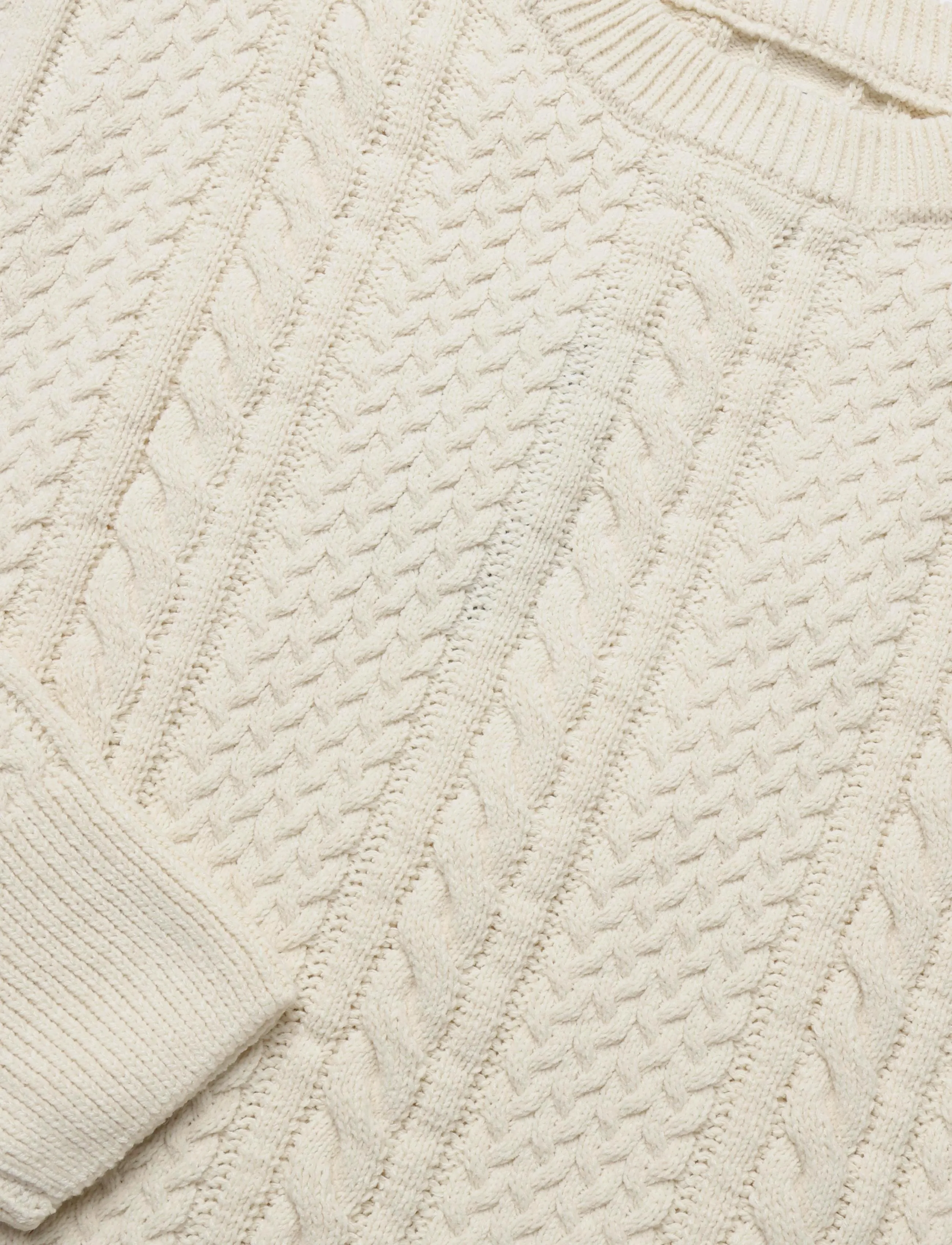 SIGNAL - 12555 UnionSi Cable Knit - rundhalsad - ivory cream - 2