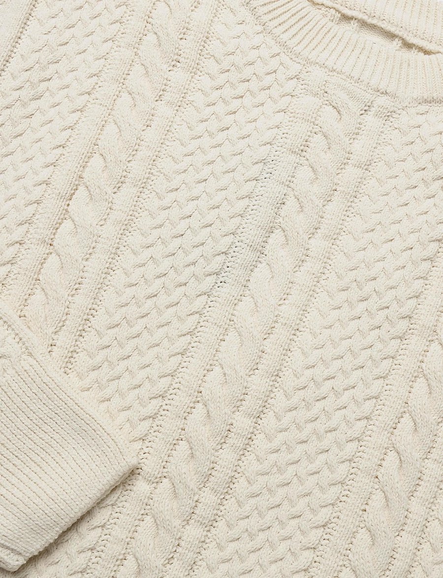 SIGNAL - 12555 UnionSi Cable Knit - rundhalsad - ivory cream - 2