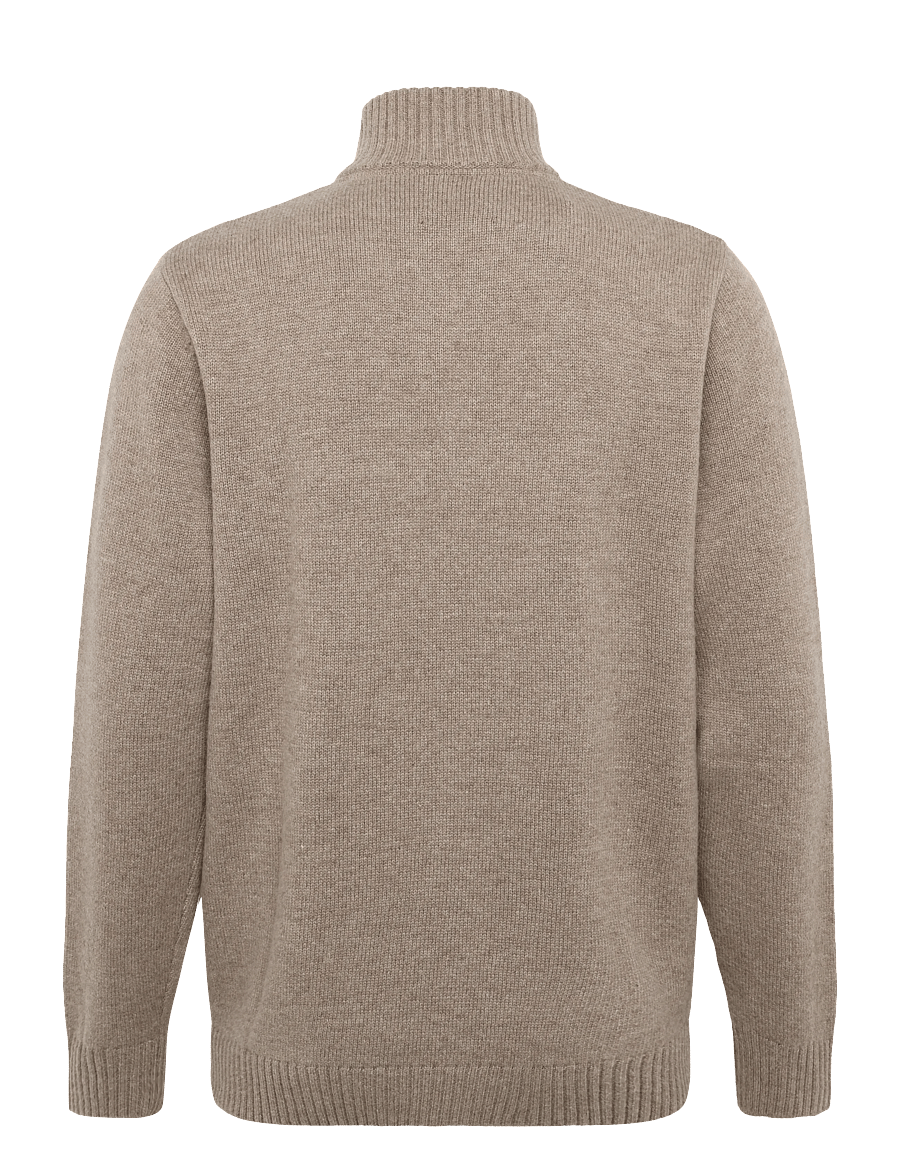 SIGNAL - 12561 VincentSi Logo Knit - pullover mit halbem reißverschluss - brown otter - 1