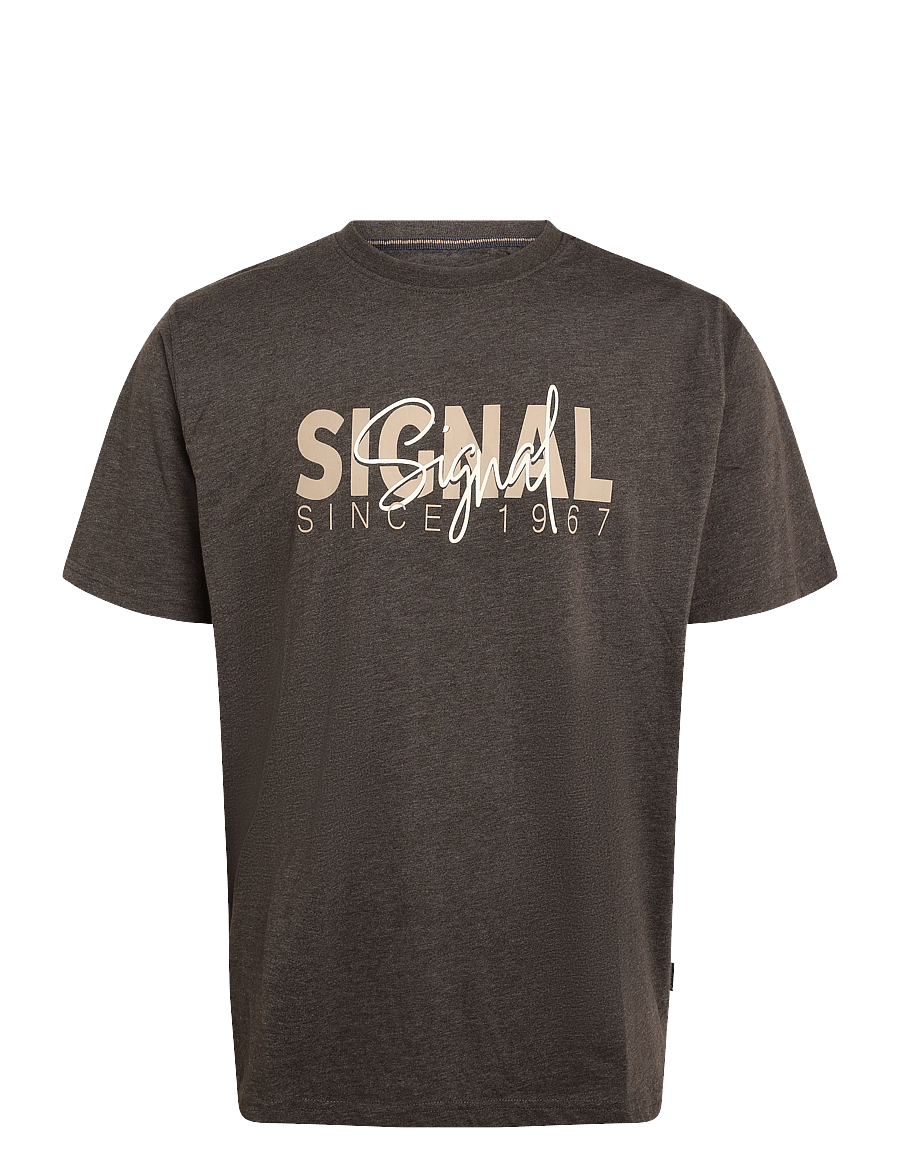 SIGNAL - 10.3591 OwenSi Print Tee + - kortärmade t-shirts - brown coffee - 0