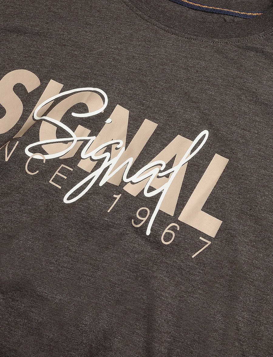 SIGNAL - 10.3591 OwenSi Print Tee + - kortärmade t-shirts - brown coffee - 2