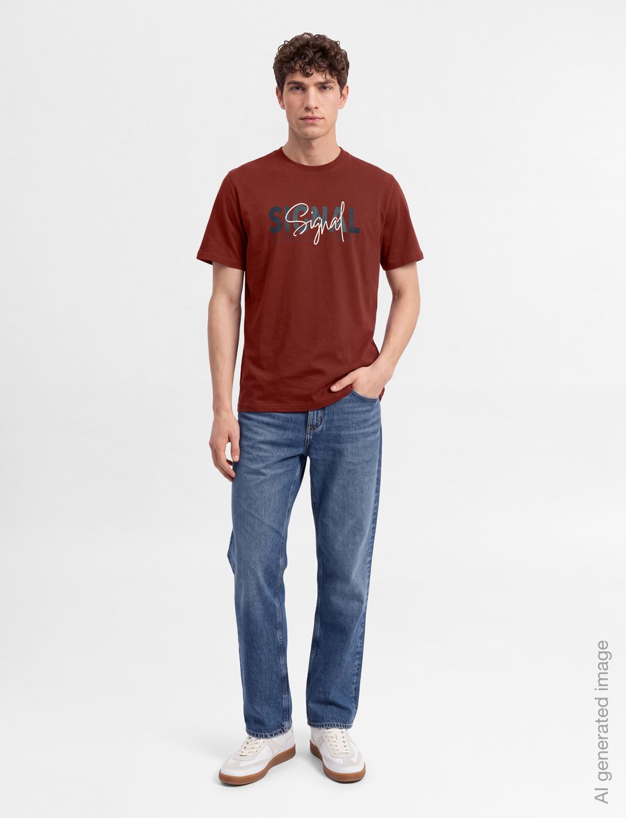 SIGNAL - 10.3591 OwenSi Print Tee + - kortärmade t-shirts - tandori red - 0