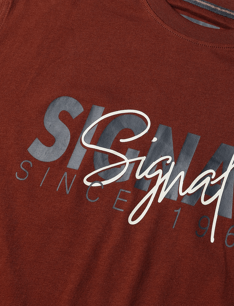 SIGNAL - 10.3591 OwenSi Print Tee + - kurzärmelige t-shirts - tandori red - 2