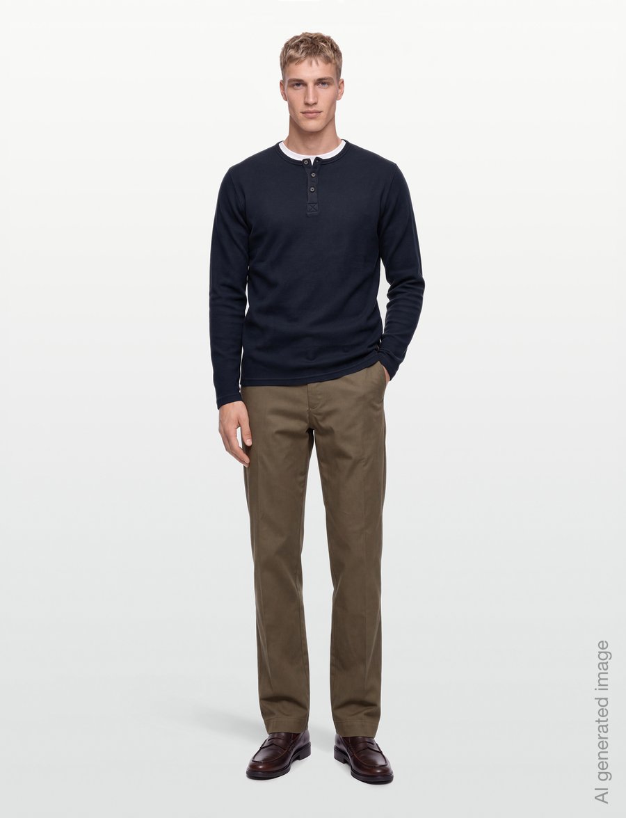 SIGNAL - 13615 DerekSi Granddad Waffle - long-sleeved t-shirts - deep marine - 0