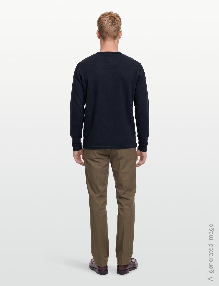 SIGNAL - 13615 DerekSi Granddad Waffle - long-sleeved t-shirts - deep marine - 4