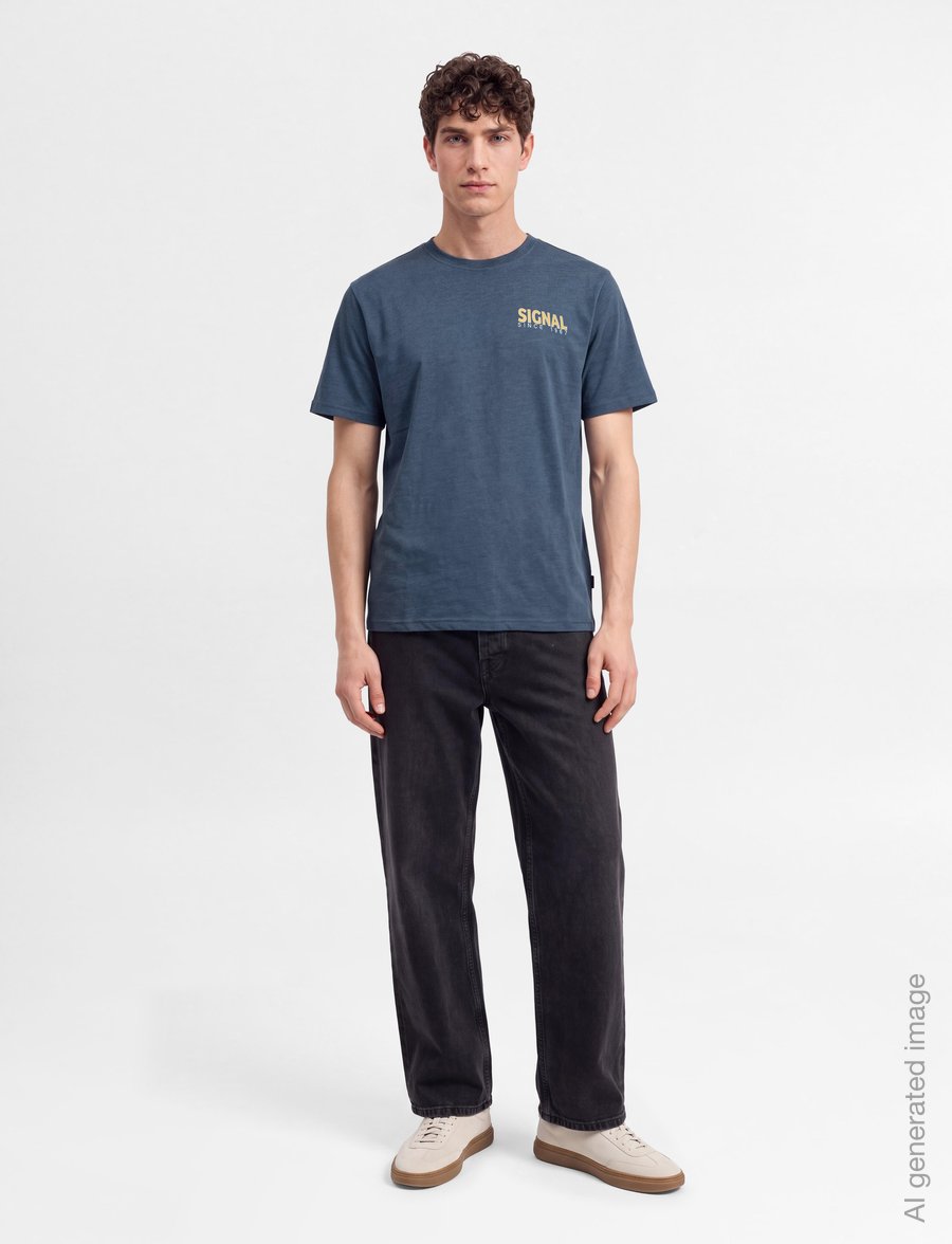 SIGNAL - 13654 LarrySi Chestprint - kortärmade t-shirts - blue dipper - 0