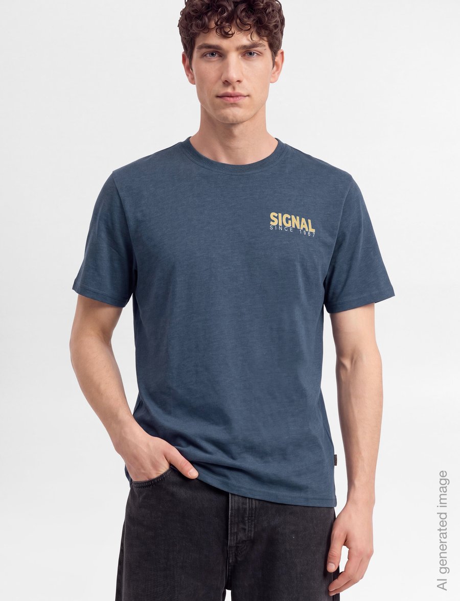 SIGNAL - 13654 LarrySi Chestprint - kortärmade t-shirts - blue dipper - 3