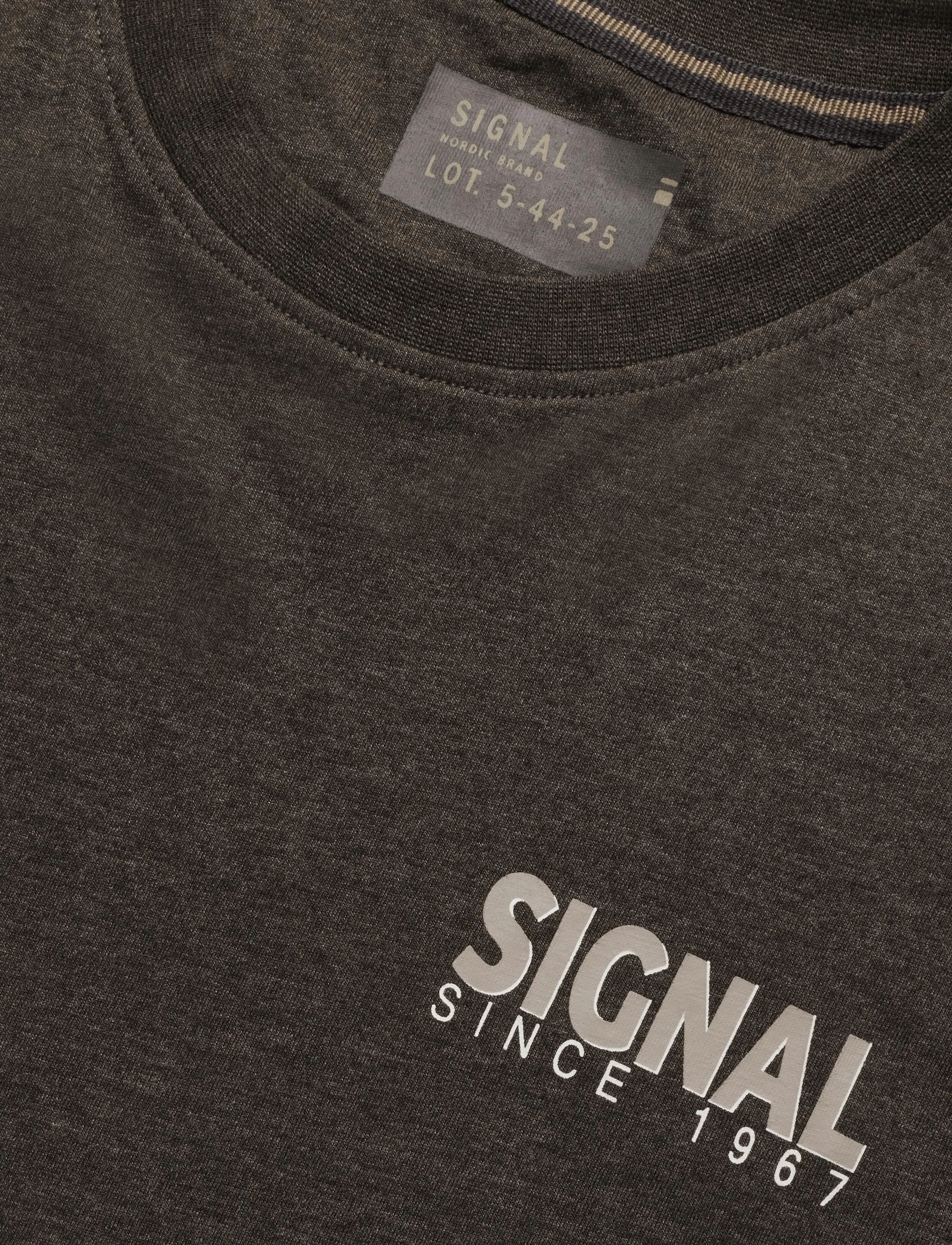 SIGNAL - 13654 LarrySi Chestprint - kortærmede t-shirts - brown coffee - 2