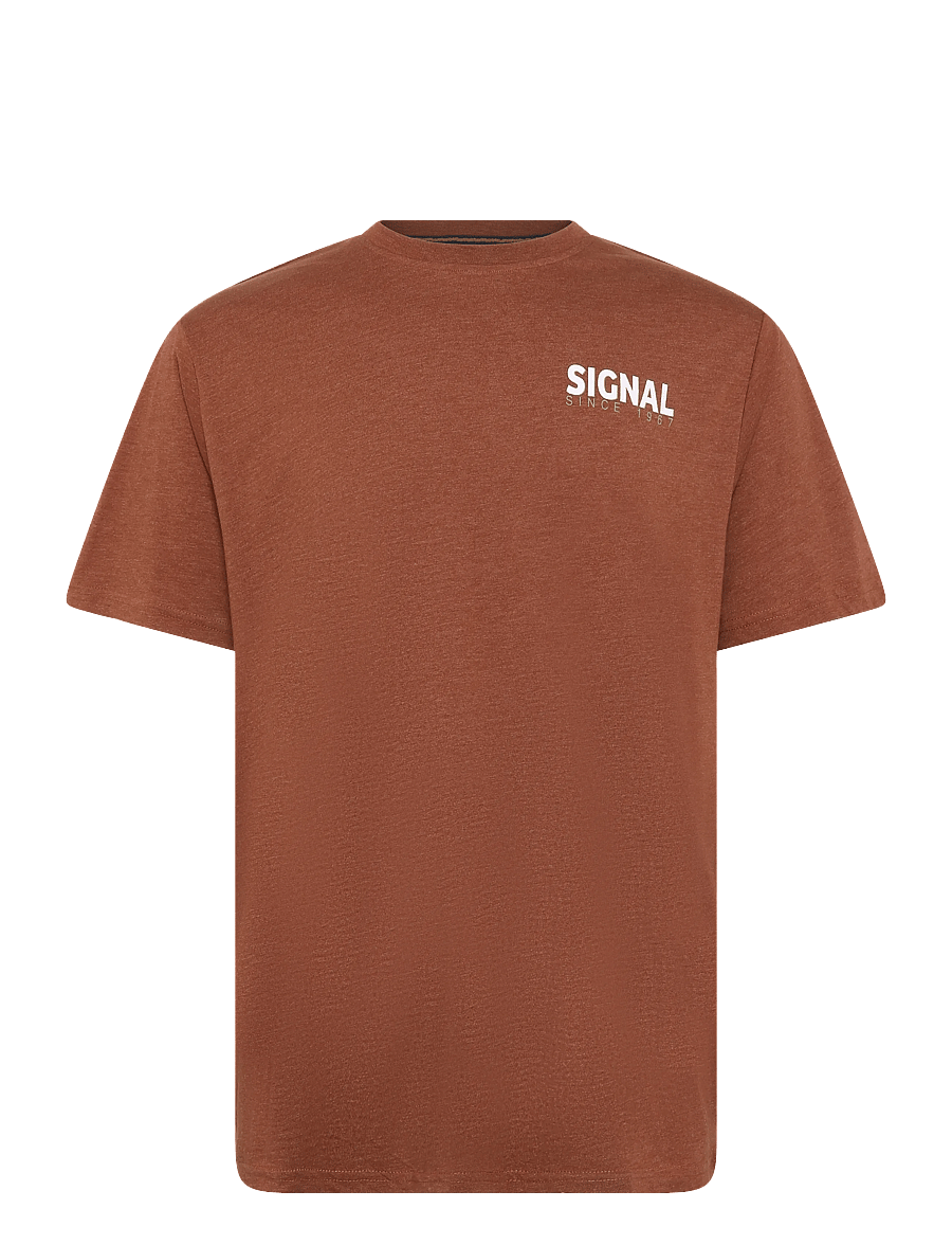 SIGNAL - 13654 LarrySi Chestprint - kortærmede t-shirts - rusty red - 0