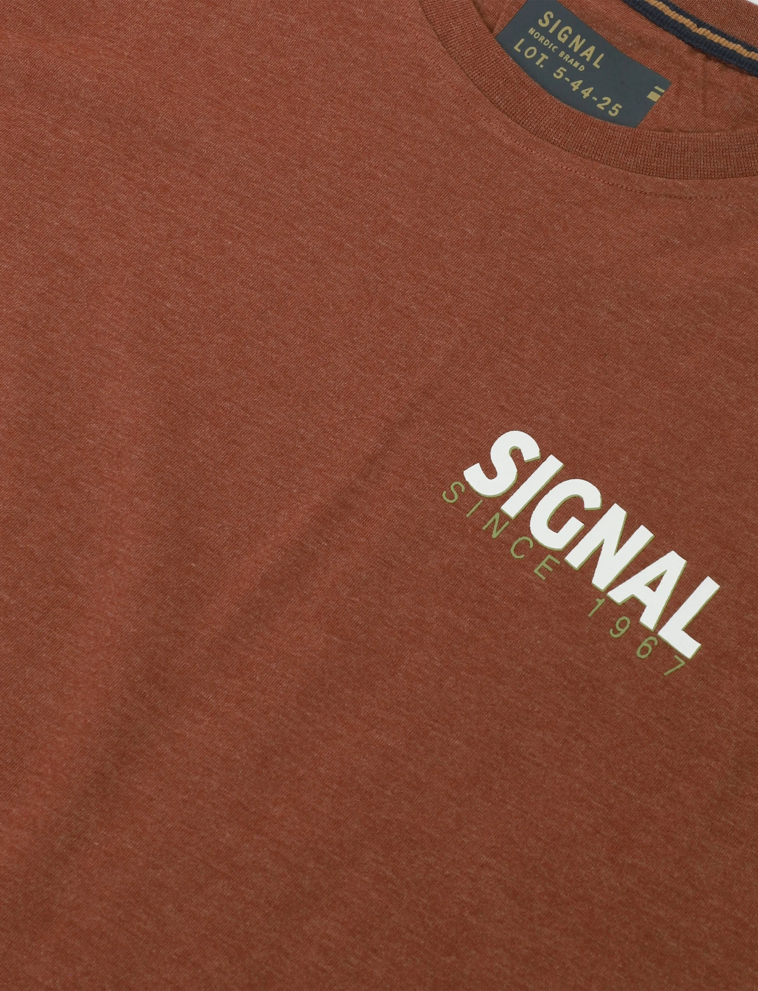 SIGNAL - 13654 LarrySi Chestprint - kortærmede t-shirts - rusty red - 2