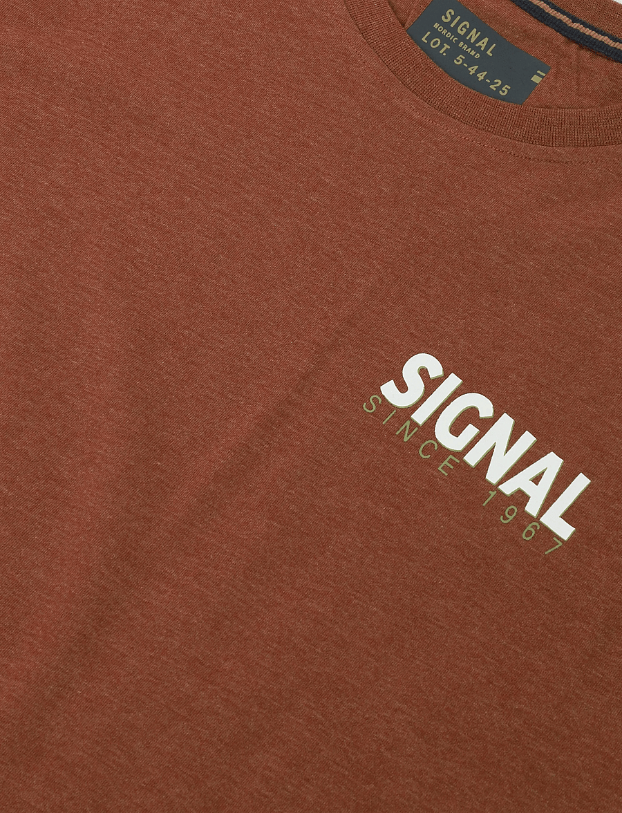 SIGNAL - 13654 LarrySi Chestprint - kortærmede t-shirts - rusty red - 2