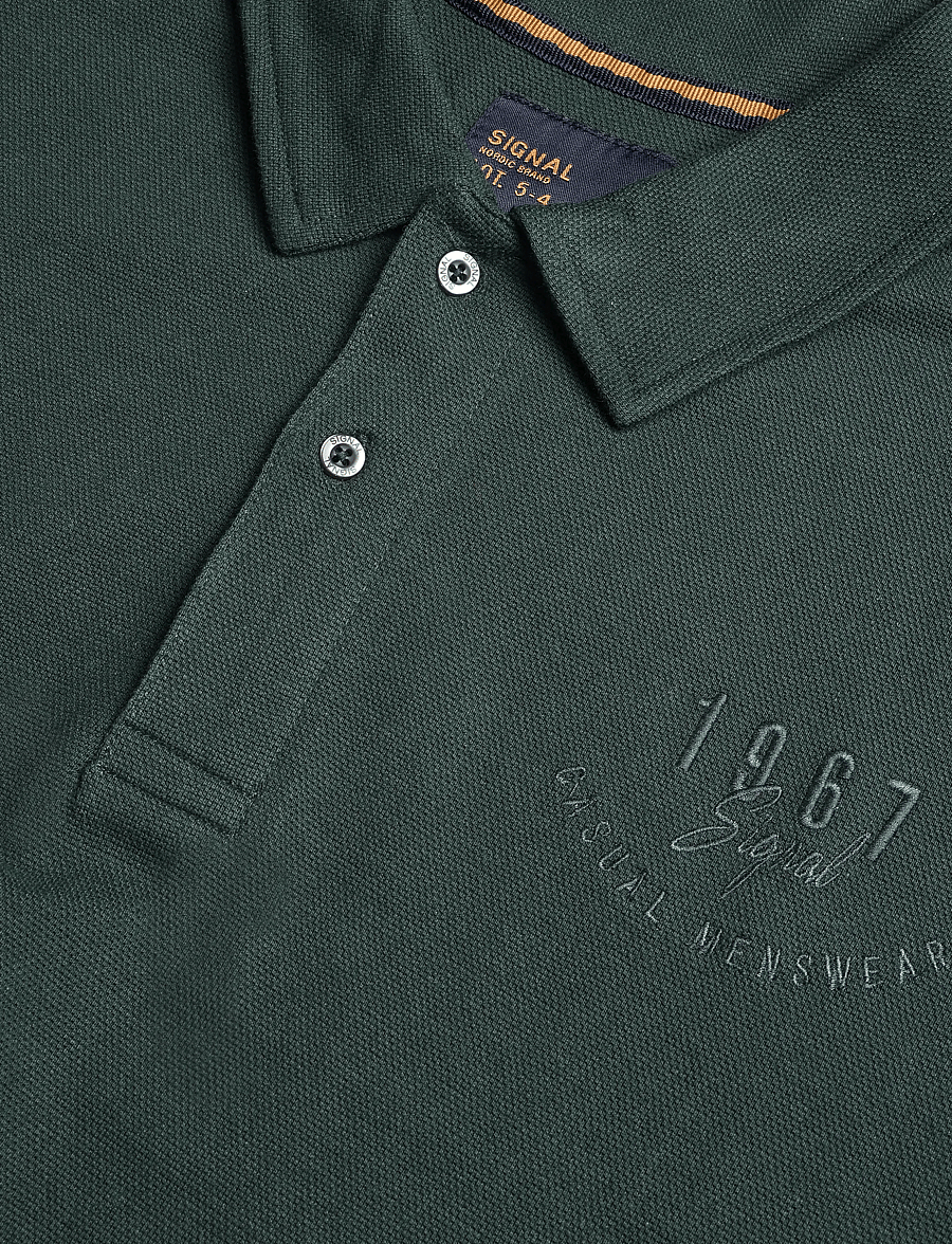 SIGNAL - 13657 LeonSi Heavy Emb. Polo - stickade pikéer - evergreen - 2