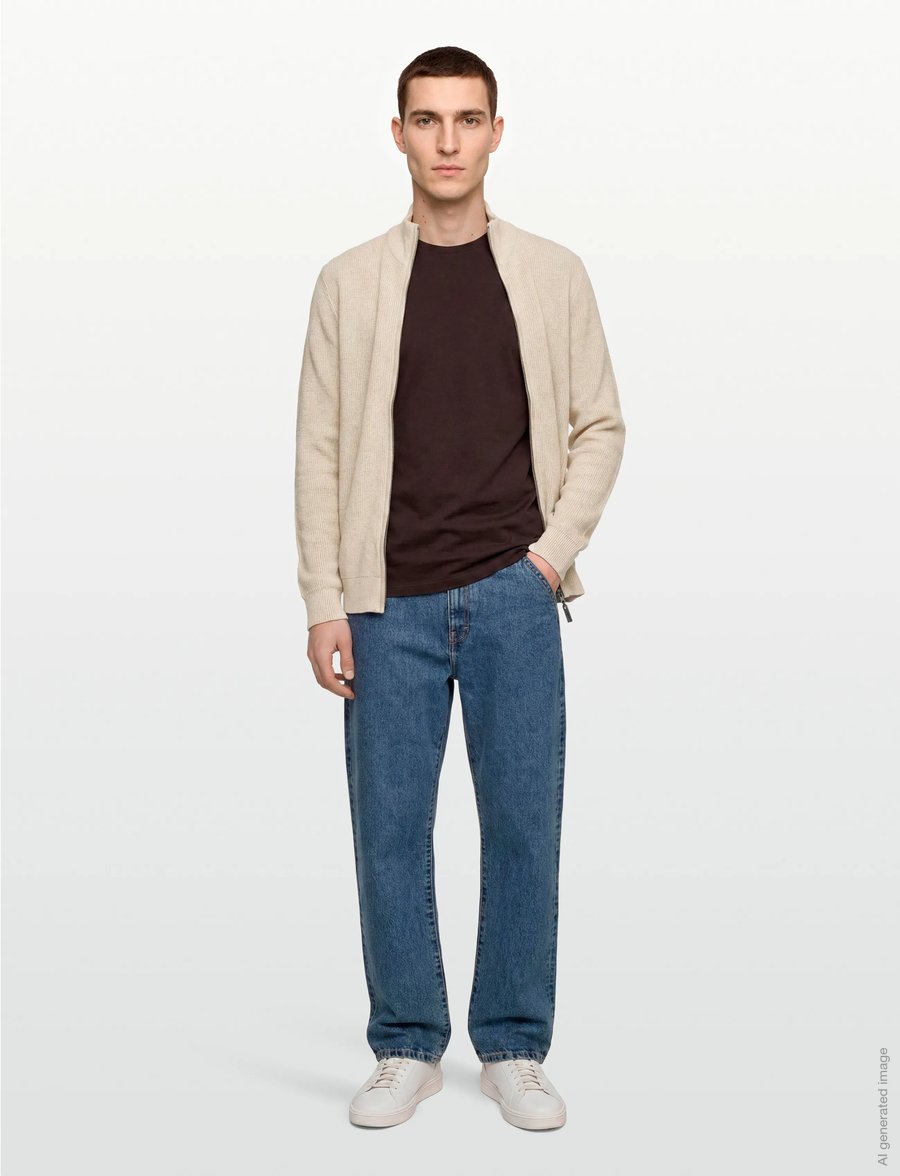 SIGNAL - AndersSi Structure Cardigan + - kardiganid - egret dust mel - 0