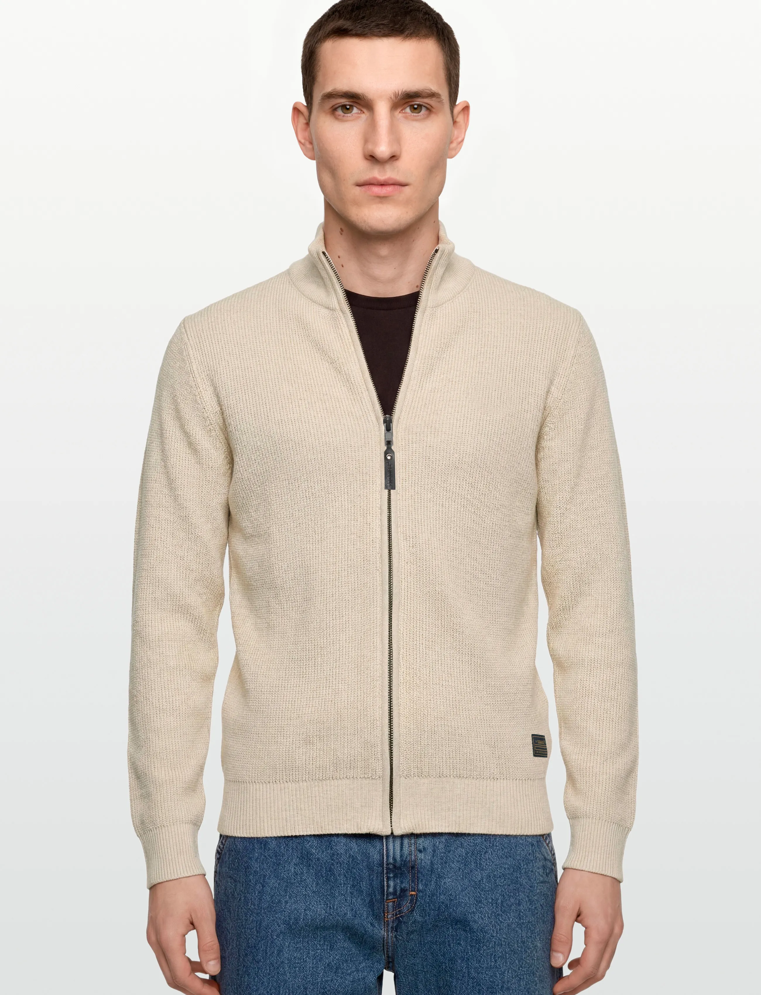 SIGNAL - AndersSi Structure Cardigan + - cardigans - egret dust mel - 3