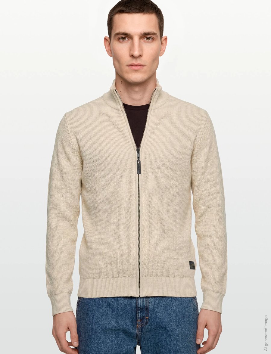 SIGNAL - AndersSi Structure Cardigan + - kardiganid - egret dust mel - 3