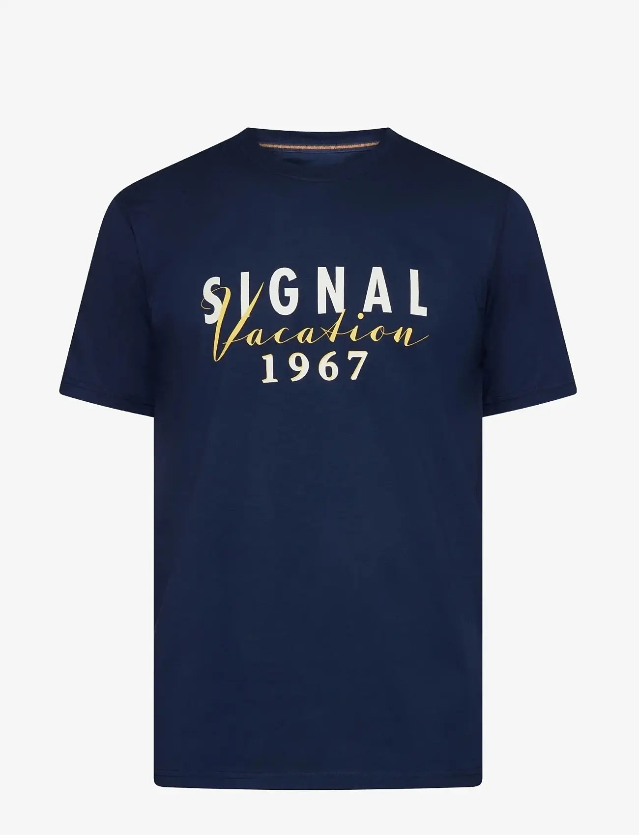 SIGNAL - FinnSi Front Print Tee + - laveste priser - blue captain - 0