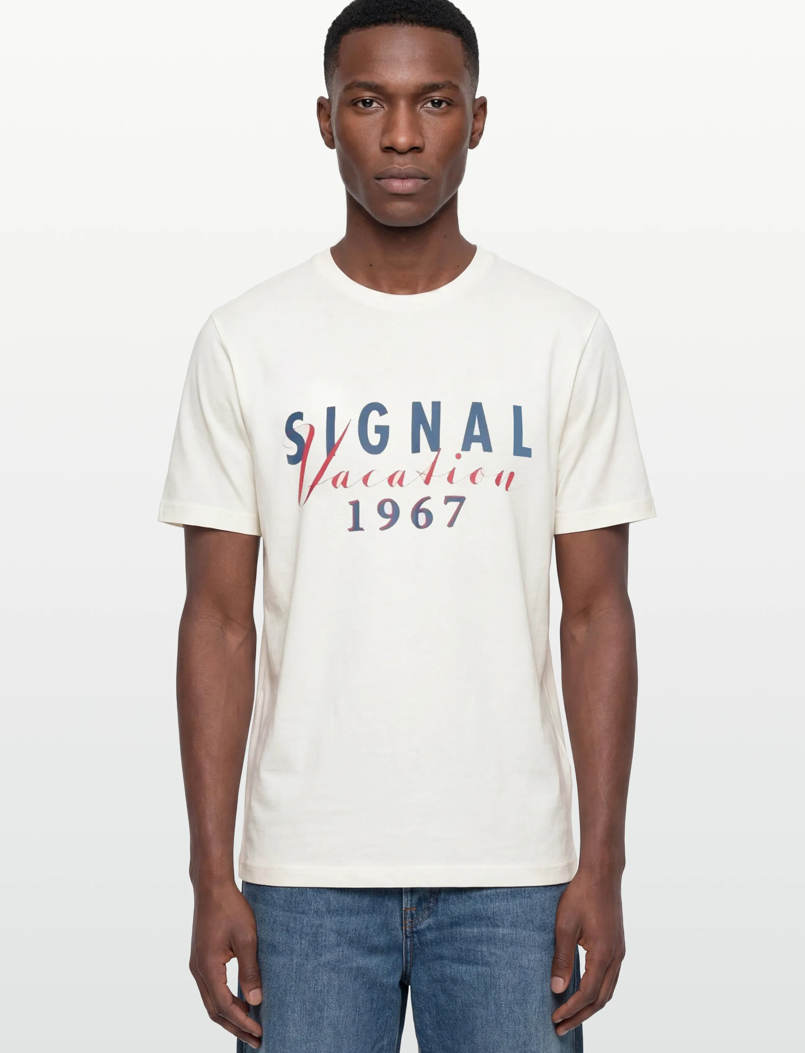 SIGNAL - FinnSi Front Print Tee + - kortärmade t-shirts - ecru vapor - 3