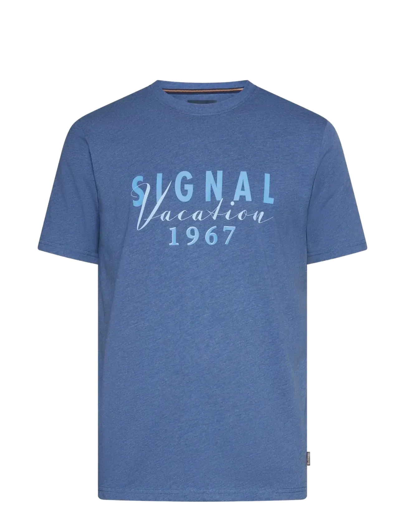 SIGNAL FinnSi Front Print Tee + - Kläder - TRUE BLUE MELANGE / blue