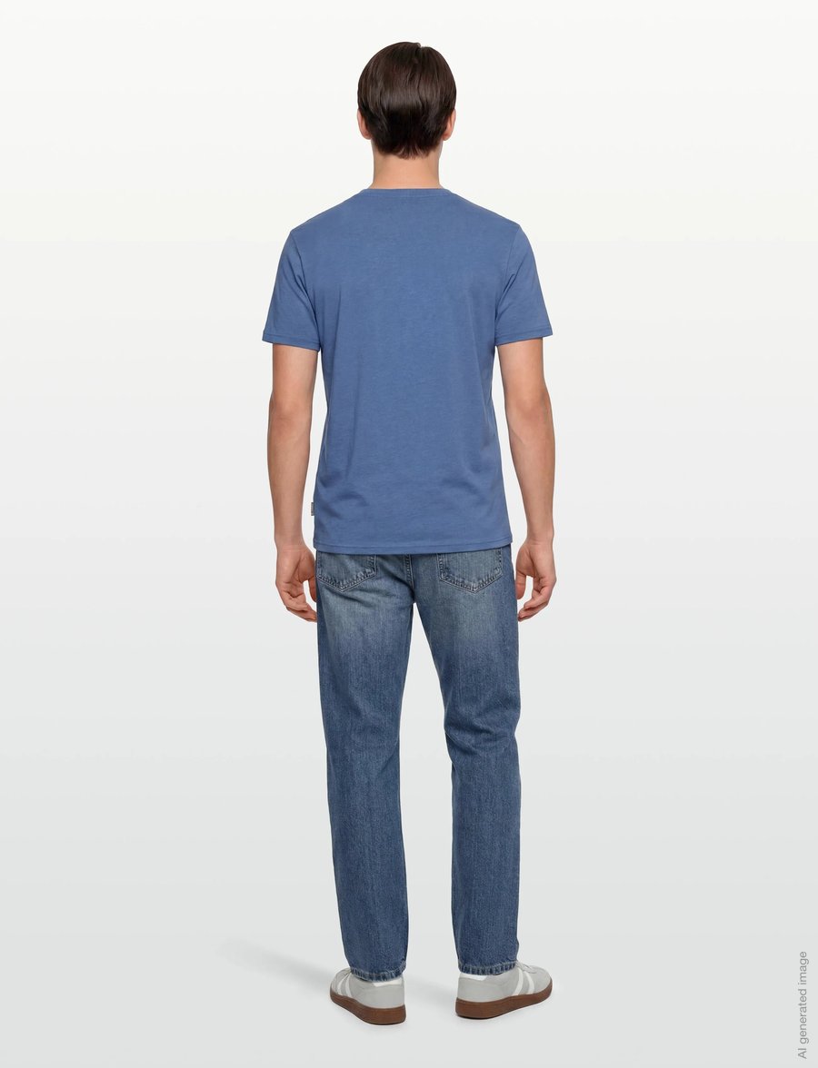 SIGNAL - FinnSi Front Print Tee + - kurzärmelig - true blue melange - 4