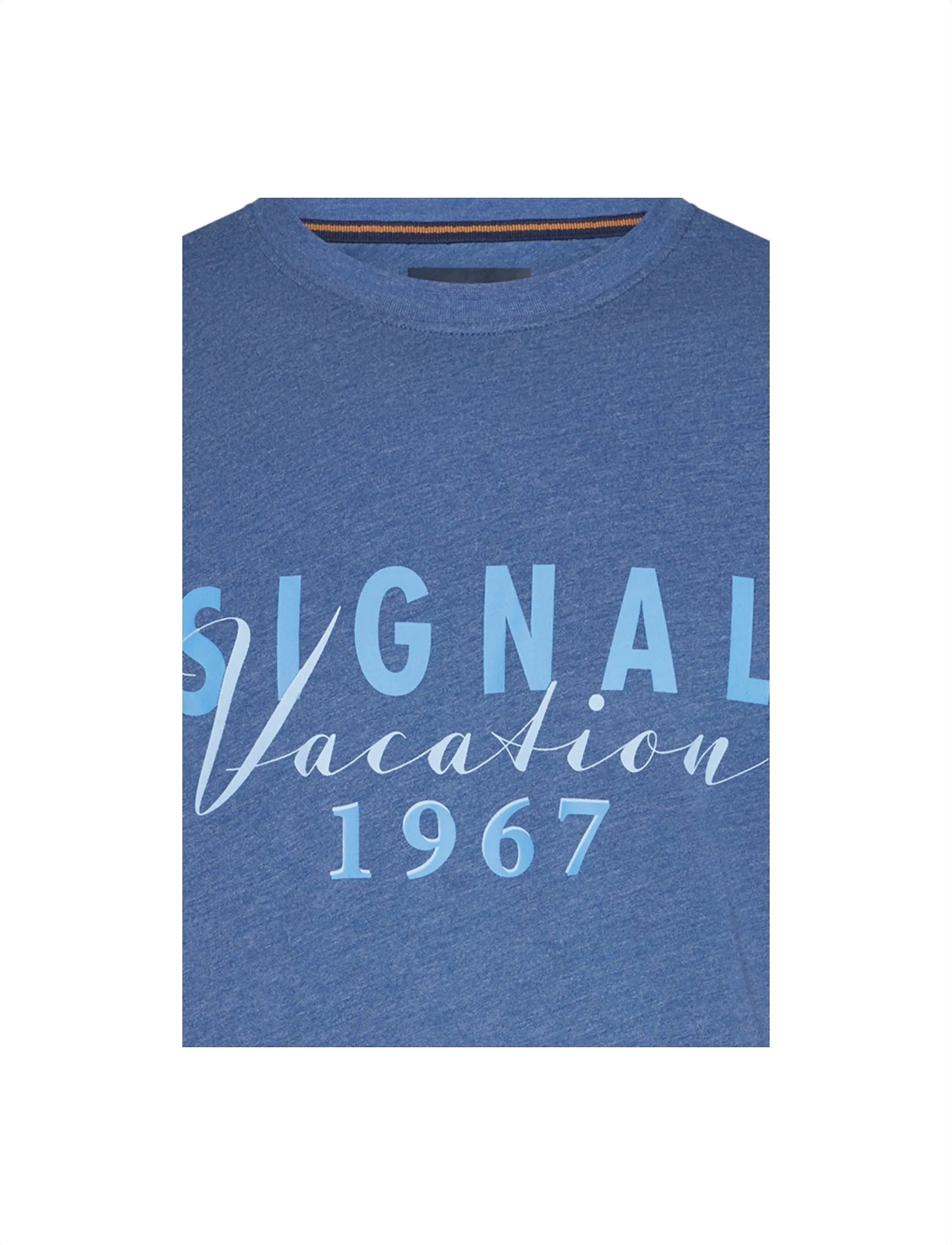 SIGNAL - FinnSi Front Print Tee + - short-sleeved t-shirts - true blue melange - 5