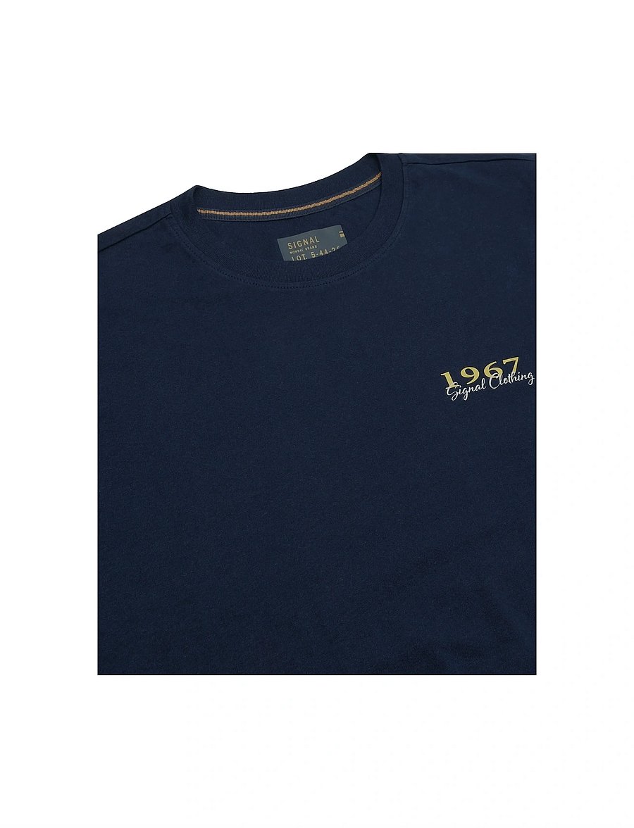 SIGNAL - FrodoSi Chest Print Tee + - stutterma bolir - blue captain - 2