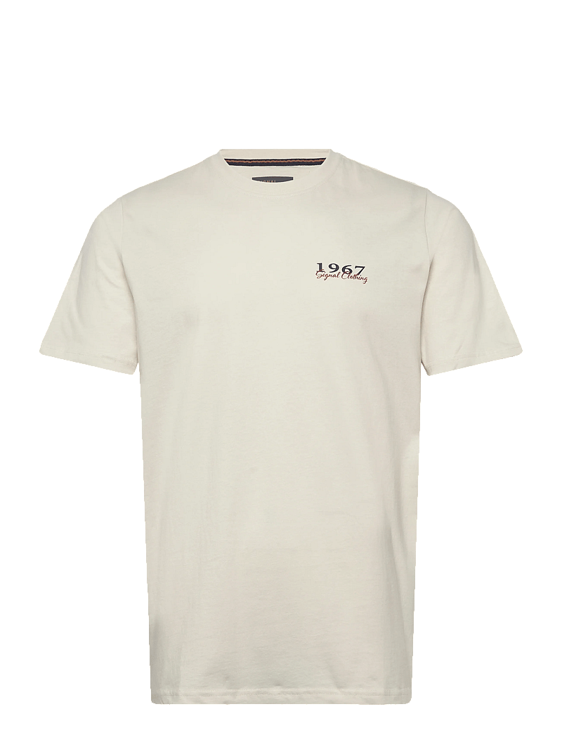SIGNAL - FrodoSi Chest Print Tee + - kortærmede t-shirts - ecru vapor - 0