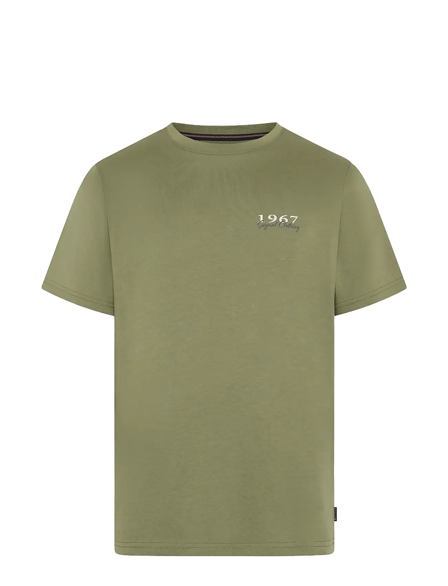 SIGNAL - FrodoSi Chest Print Tee + - kortärmade t-shirts - oil green - 0