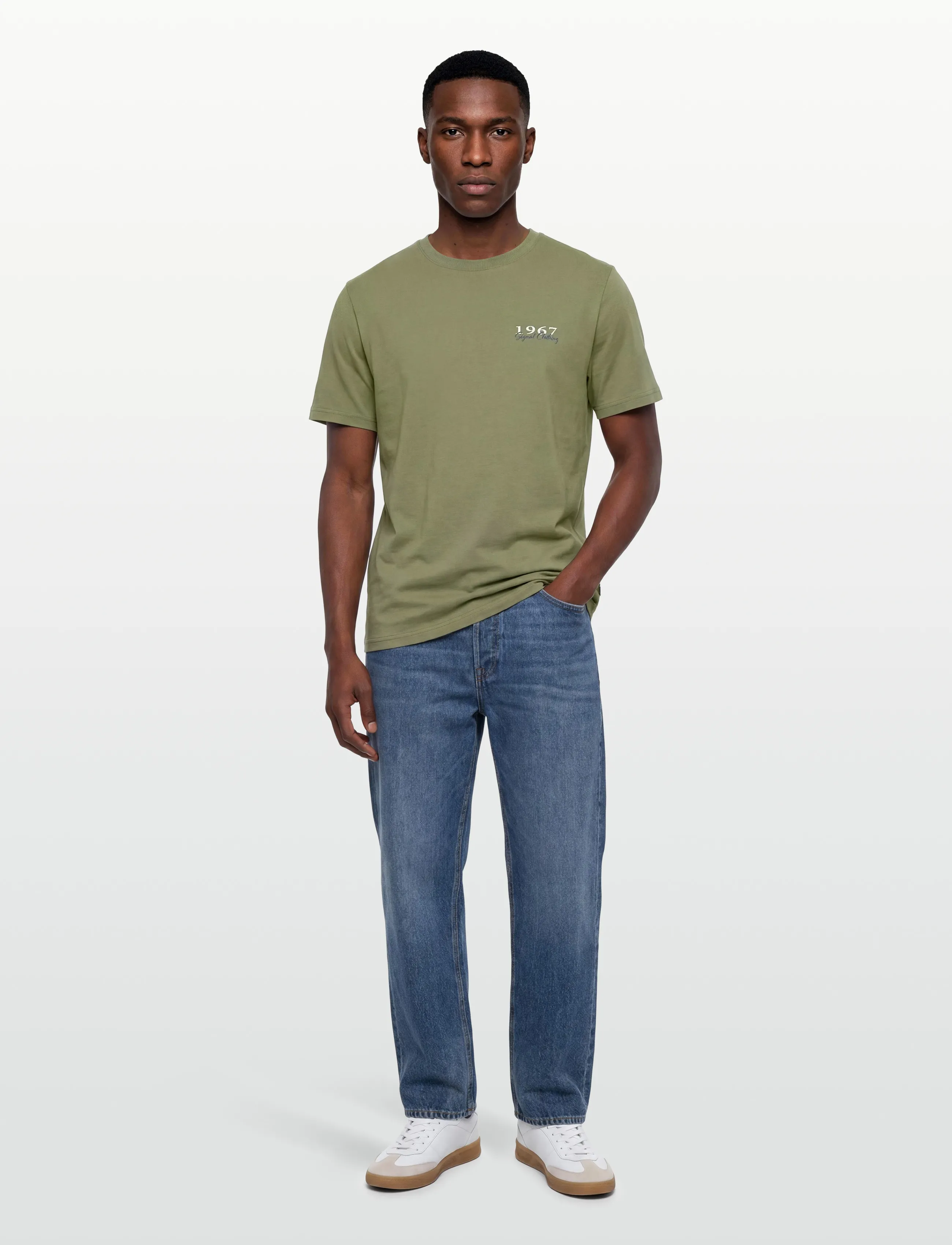 SIGNAL FrodoSi Chest Print Tee + - T-shirts - OIL GREEN / khaki/green