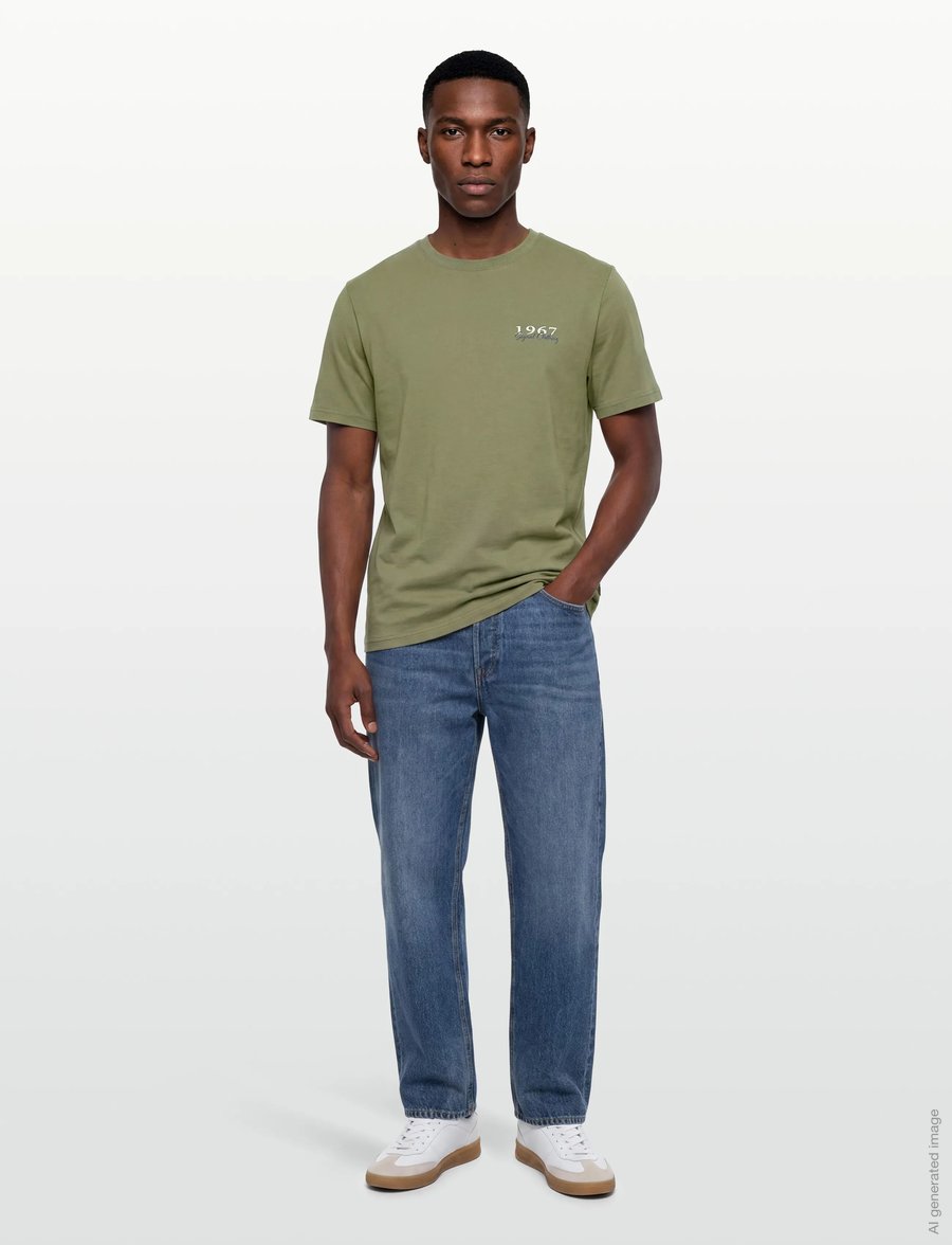 SIGNAL - FrodoSi Chest Print Tee + - kurzärmelig - oil green - 0