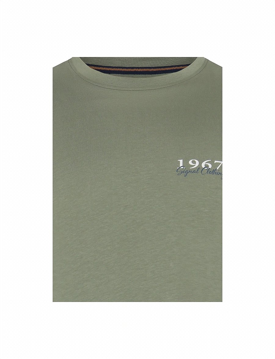 SIGNAL - FrodoSi Chest Print Tee + - kurzärmelig - oil green - 2