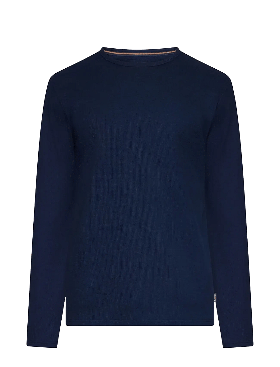 SIGNAL - FredSi Waffle Tee LS - långärmade t-shirts - blue captain - 1