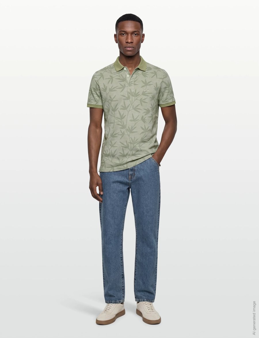SIGNAL - EfronSi Jaquard Pattern Polo - lühikeste varrukatega polod - oil green - 0
