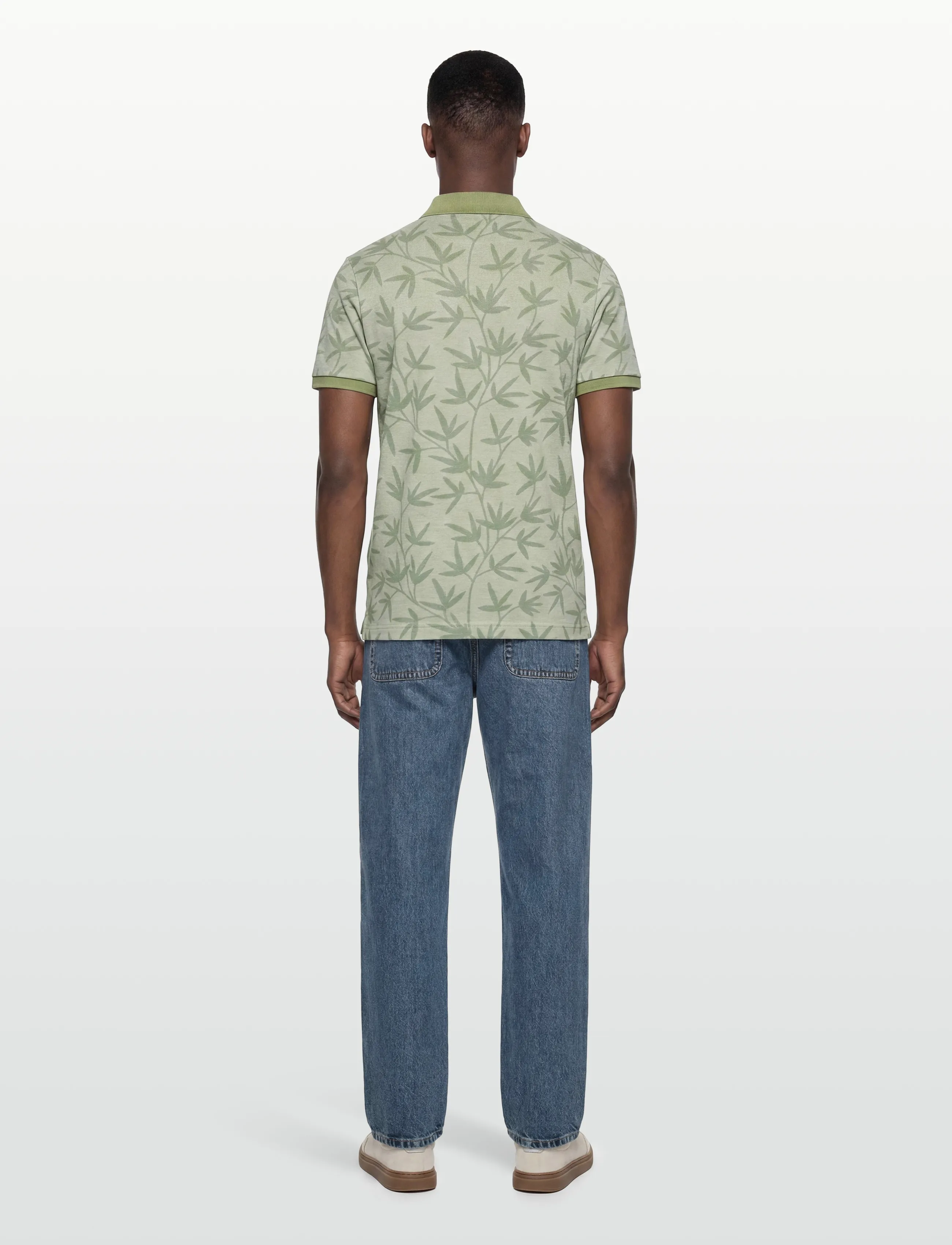 SIGNAL - EfronSi Jaquard Pattern Polo - kortermede - oil green - 4