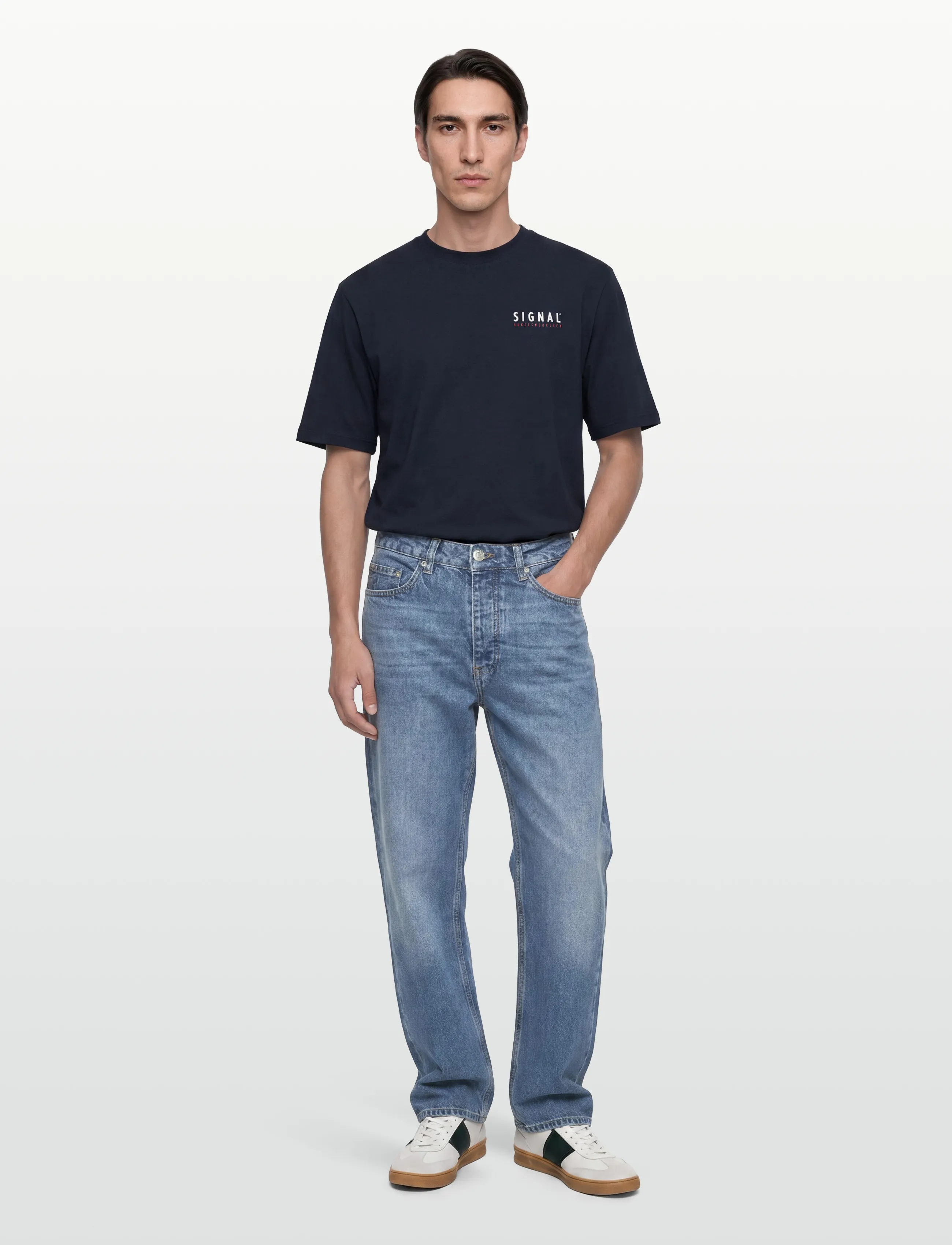 SIGNAL FabSi Backprint Tee - Kortärmade t-shirts - DEEP MARINE / navy