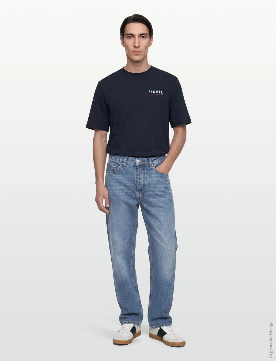 SIGNAL - FabSi Backprint Tee - lühikeste varrukatega t-särgid - deep marine - 0