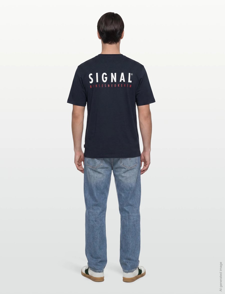 SIGNAL - FabSi Backprint Tee - kurzärmelig - deep marine - 3