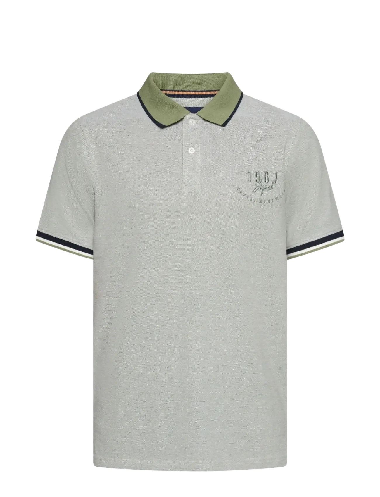 SIGNAL ElvisSi Oxford Polo - Kleidung - OIL GREEN / white