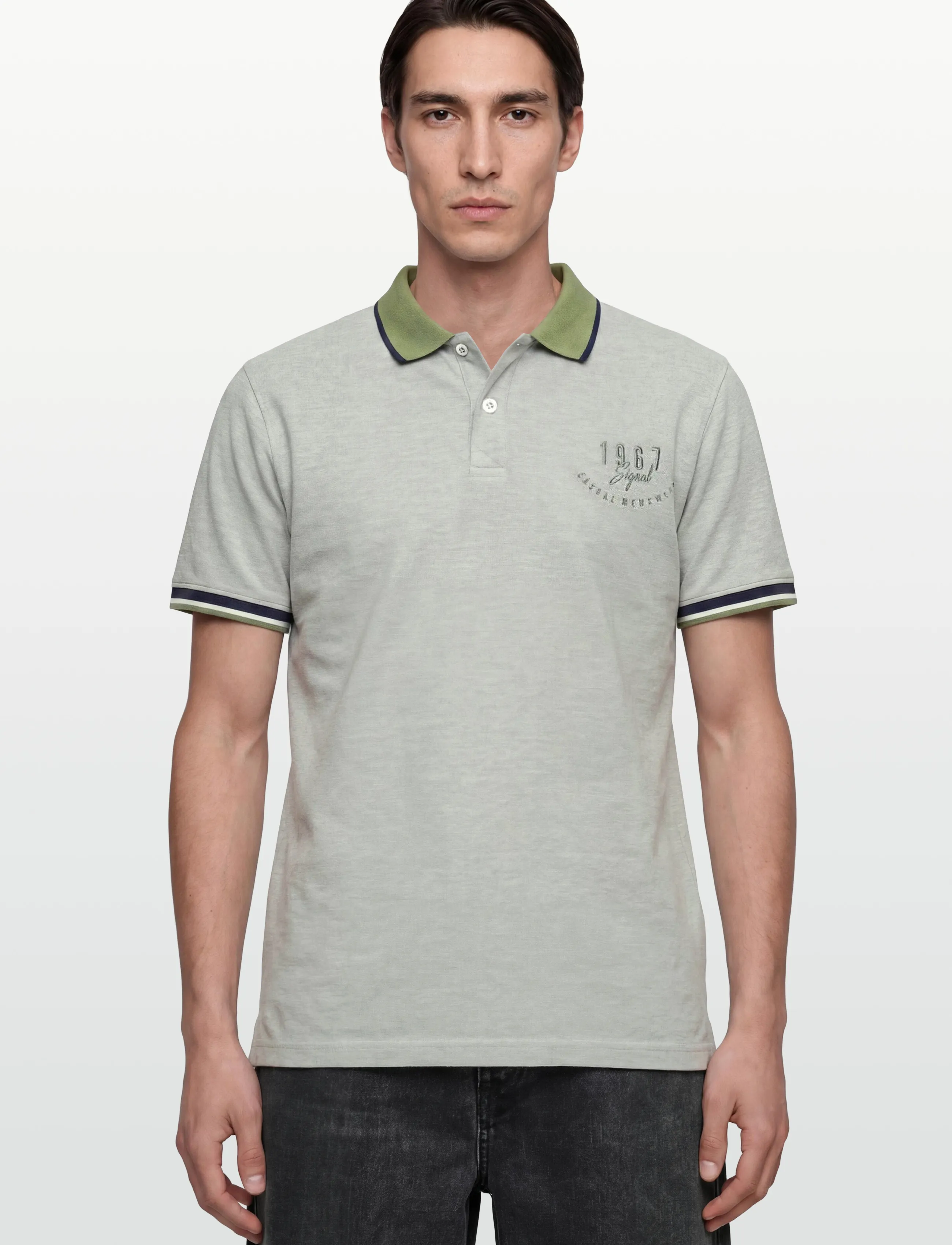 SIGNAL - ElvisSi Oxford Polo - stutterma pólóbolir - oil green - 3