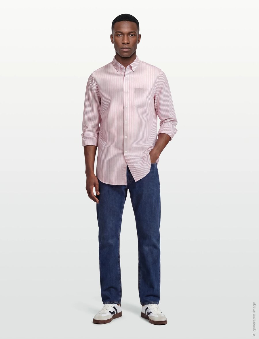 SIGNAL - ScottSi Oxford + - randiga skjortor - dusty red - 0